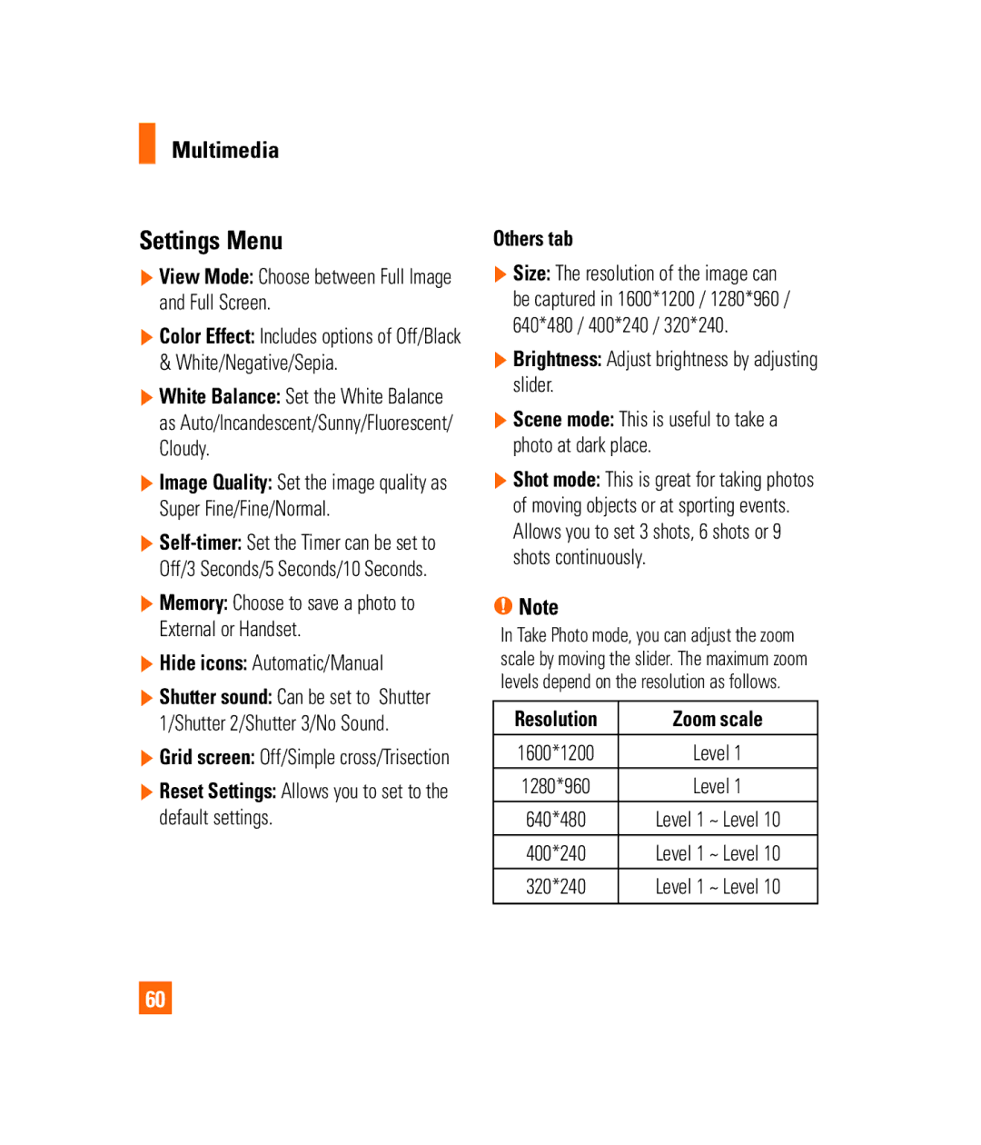 LG Electronics PRIME Settings Menu, Cloudy, Hide icons Automatic/Manual, Brightness Adjust brightness by adjusting slider 