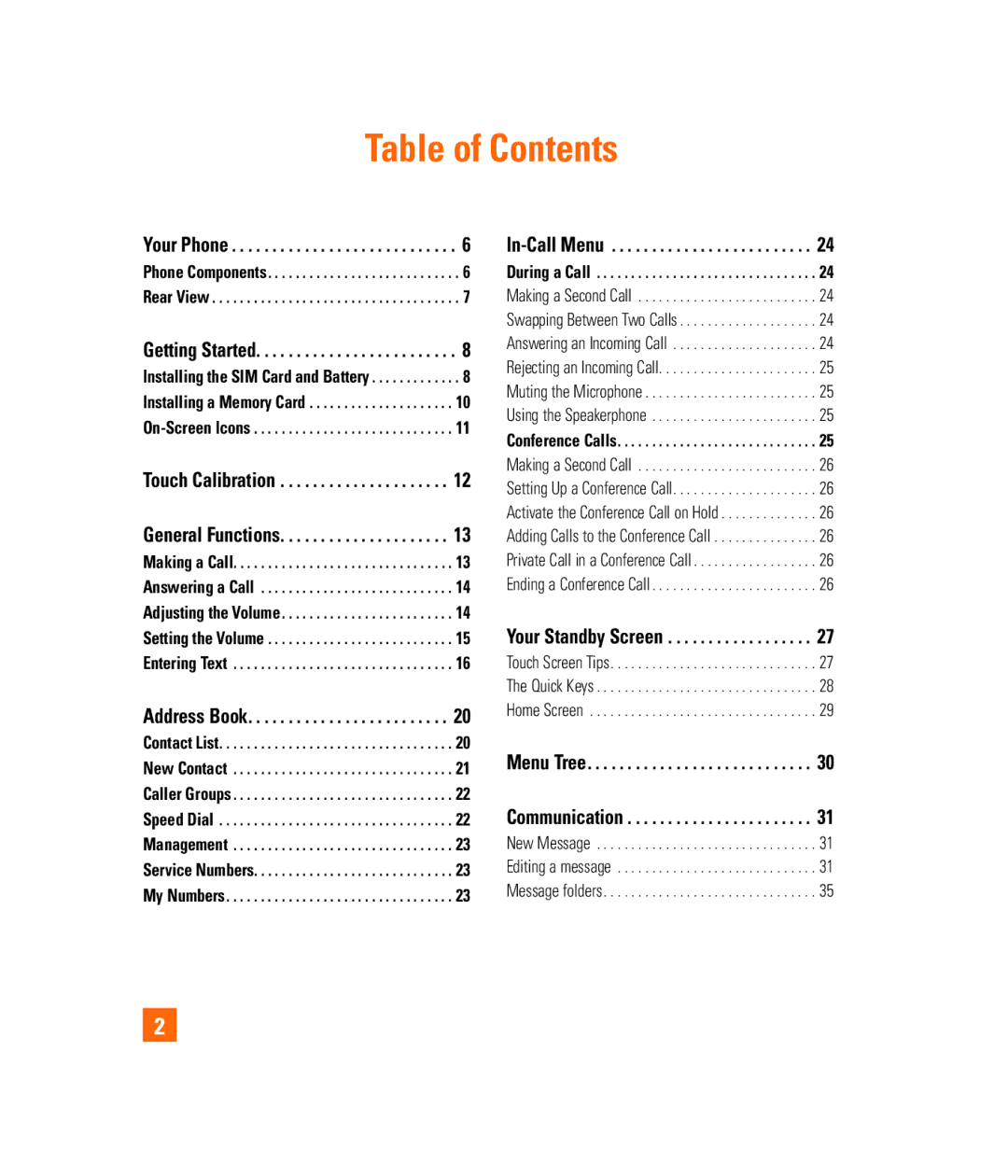 LG Electronics PRIME manual Table of Contents 