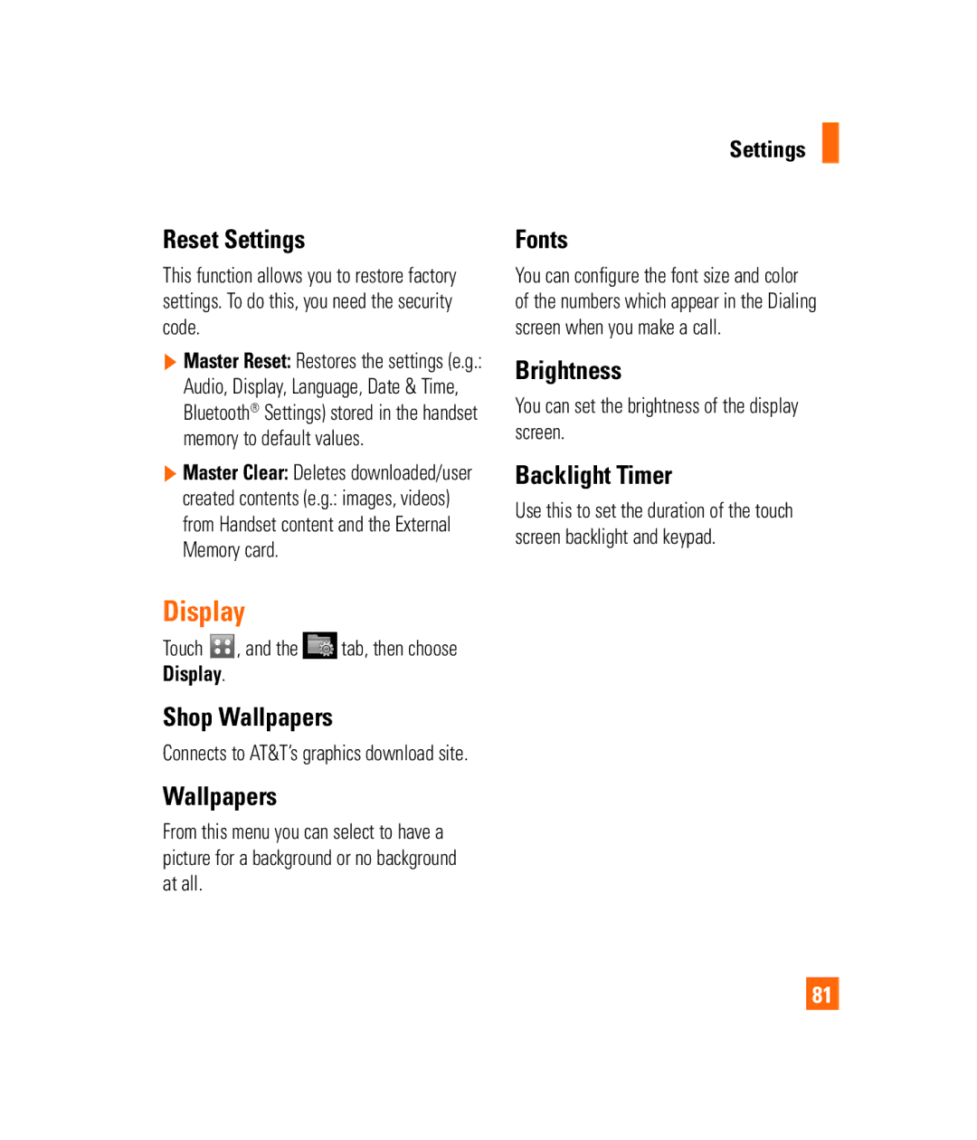 LG Electronics PRIME manual Display 