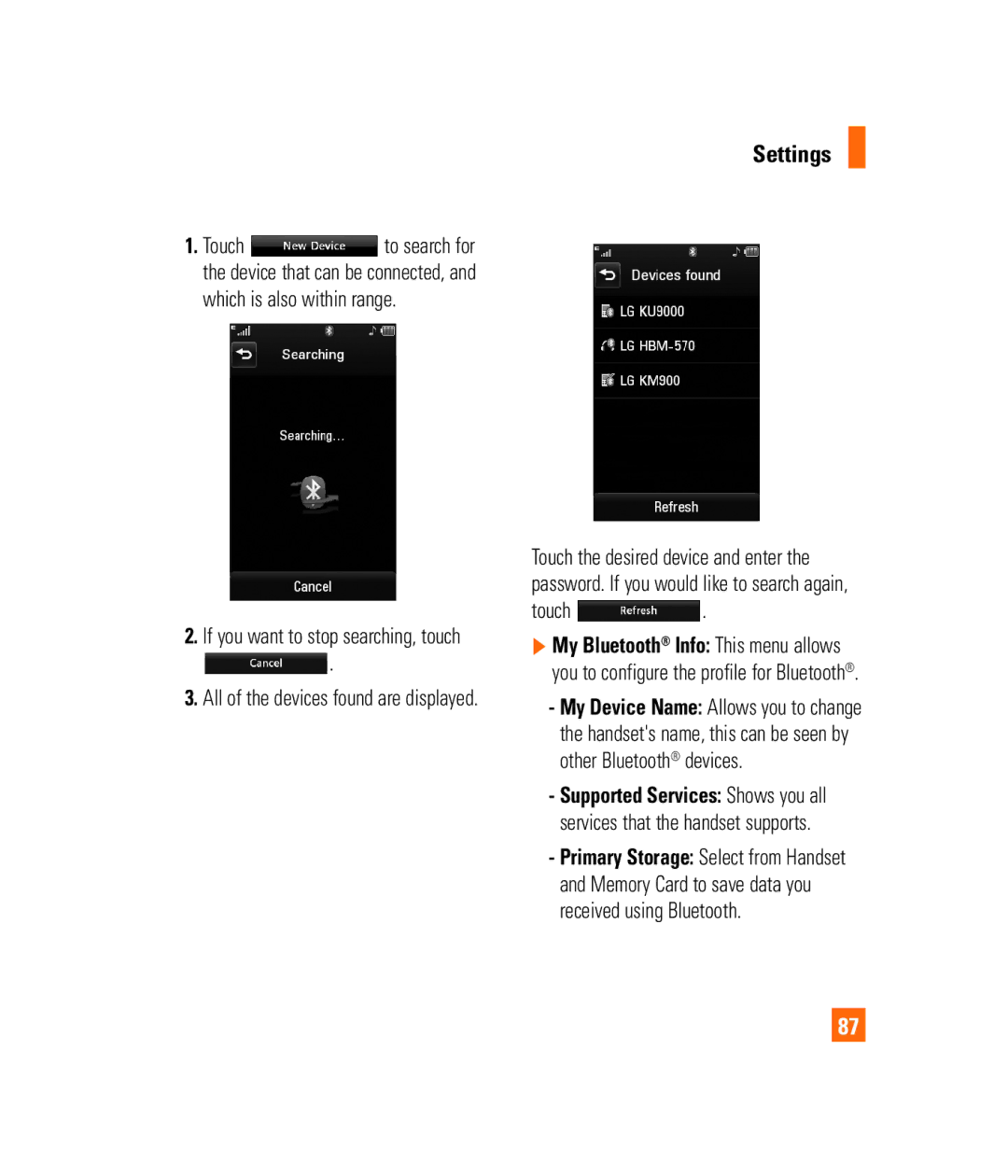 LG Electronics PRIME manual Touch 