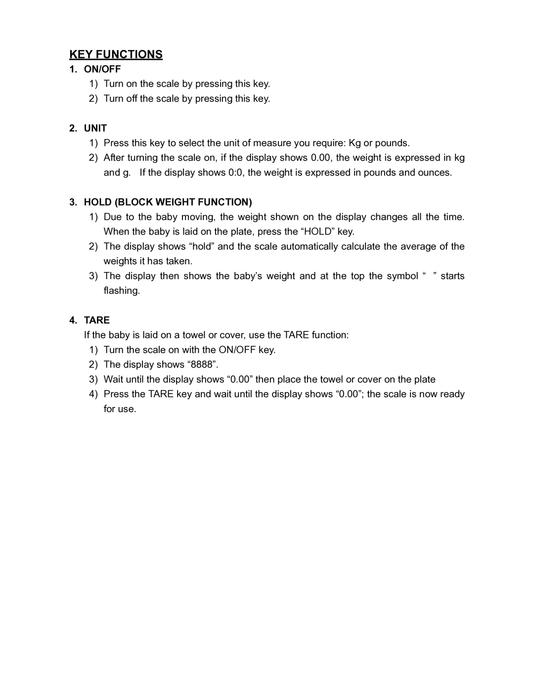 LG Electronics QM9800 user manual KEY Functions, Unit 