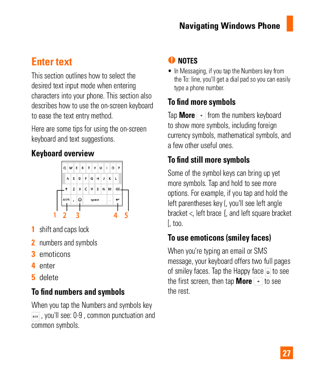 LG Electronics Quantum manual Enter text, Keyboard overview, To find more symbols, To find still more symbols 