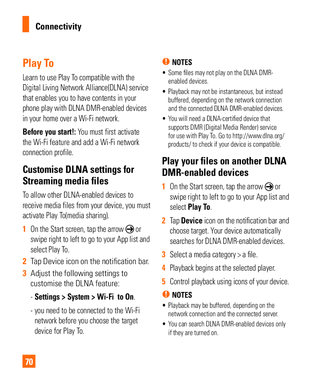 LG Electronics Quantum manual Play To, Play your files on another Dlna DMR-enabled devices, Select a media category a file 