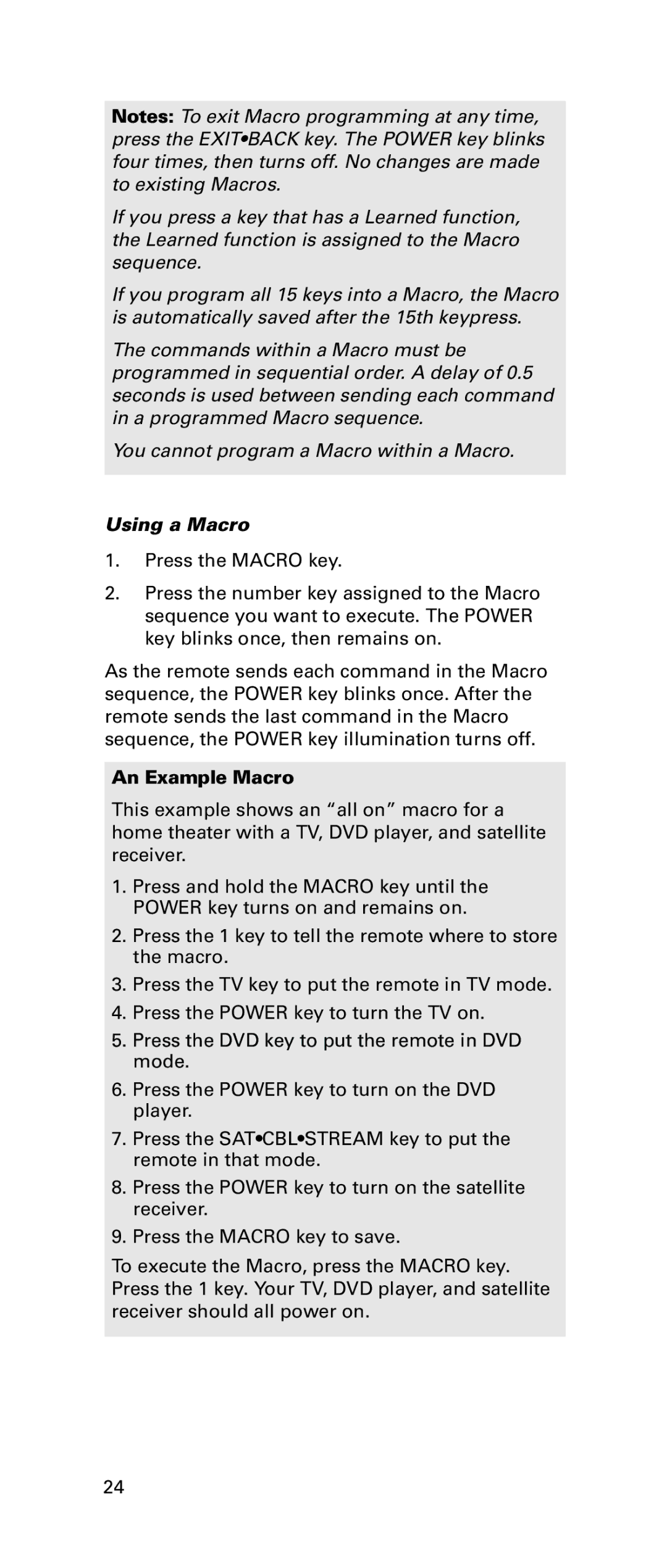 LG Electronics RCRPS06GR owner manual Using a Macro, An Example Macro 