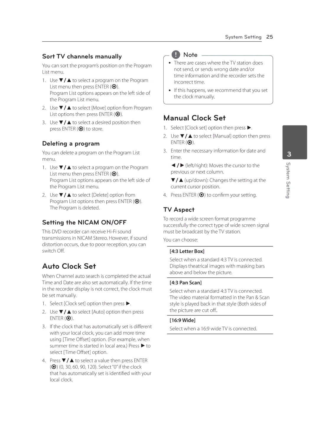 LG Electronics RCT699H owner manual Auto Clock Set, Manual Clock Set 