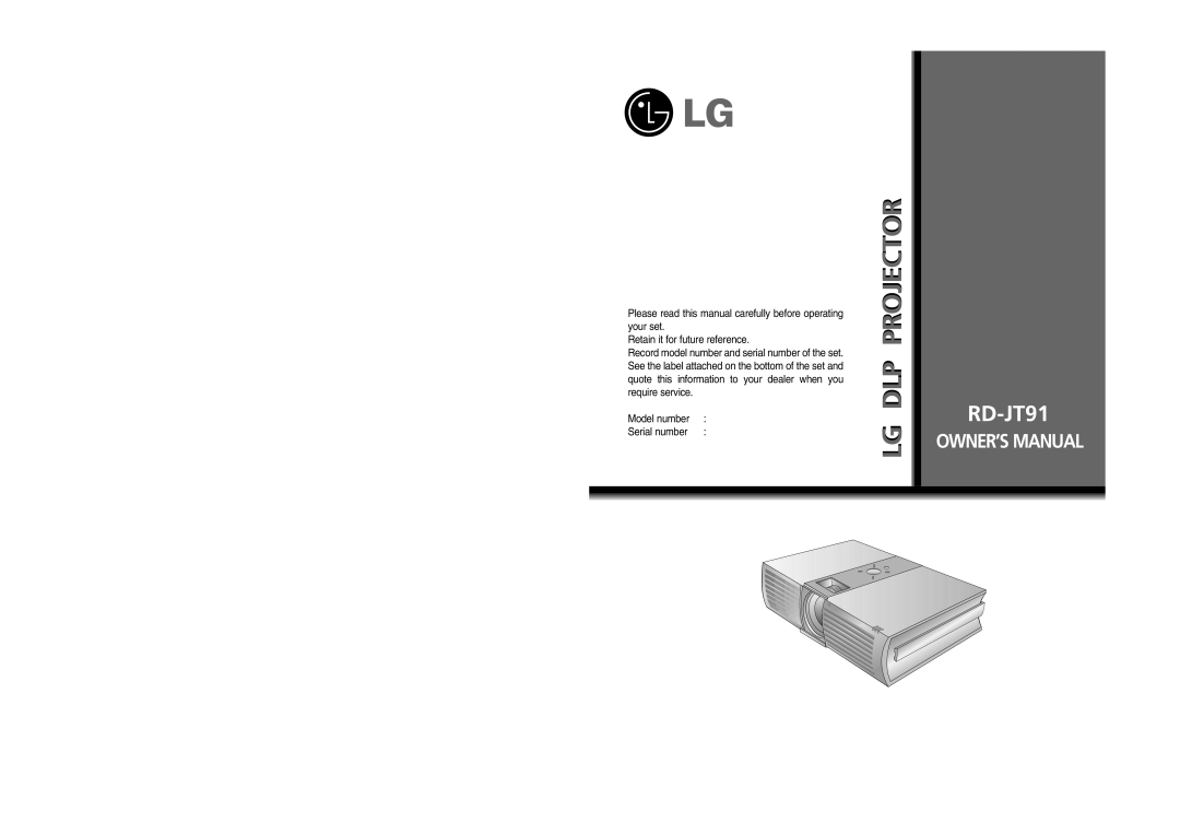 LG Electronics RD-JT91 owner manual 