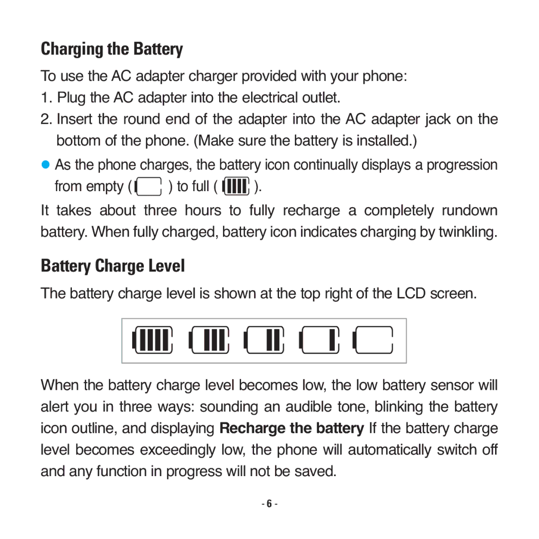 LG Electronics RD2530 manual Charging the Battery 