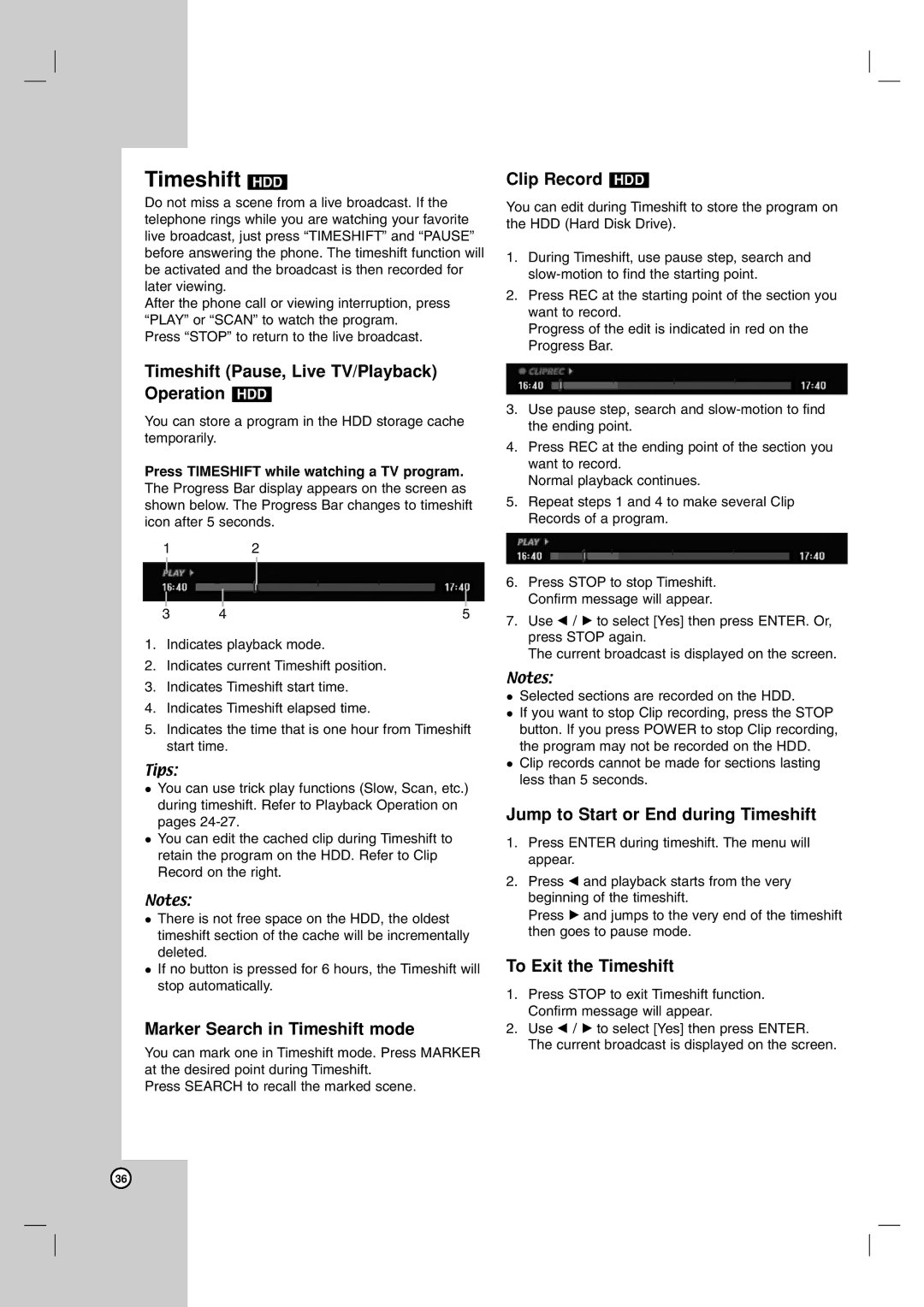 LG Electronics RH199H, RH188H owner manual Timeshift HDD 