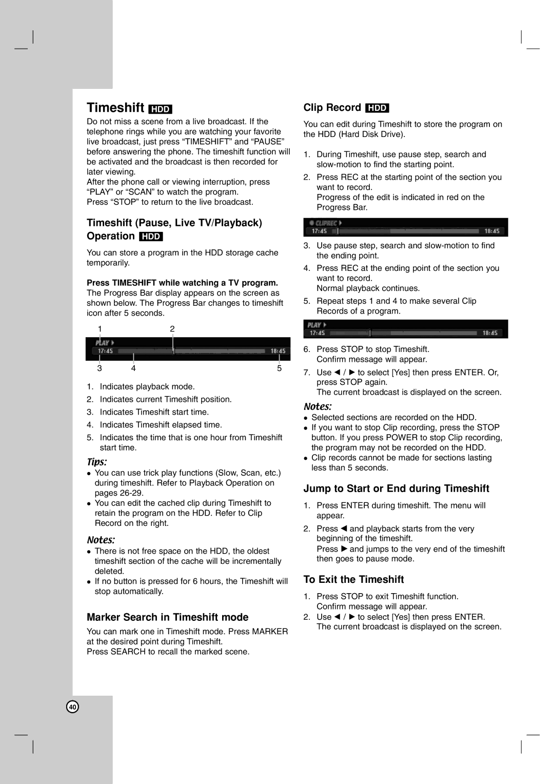 LG Electronics RH7500, RH7800 owner manual Timeshift HDD 