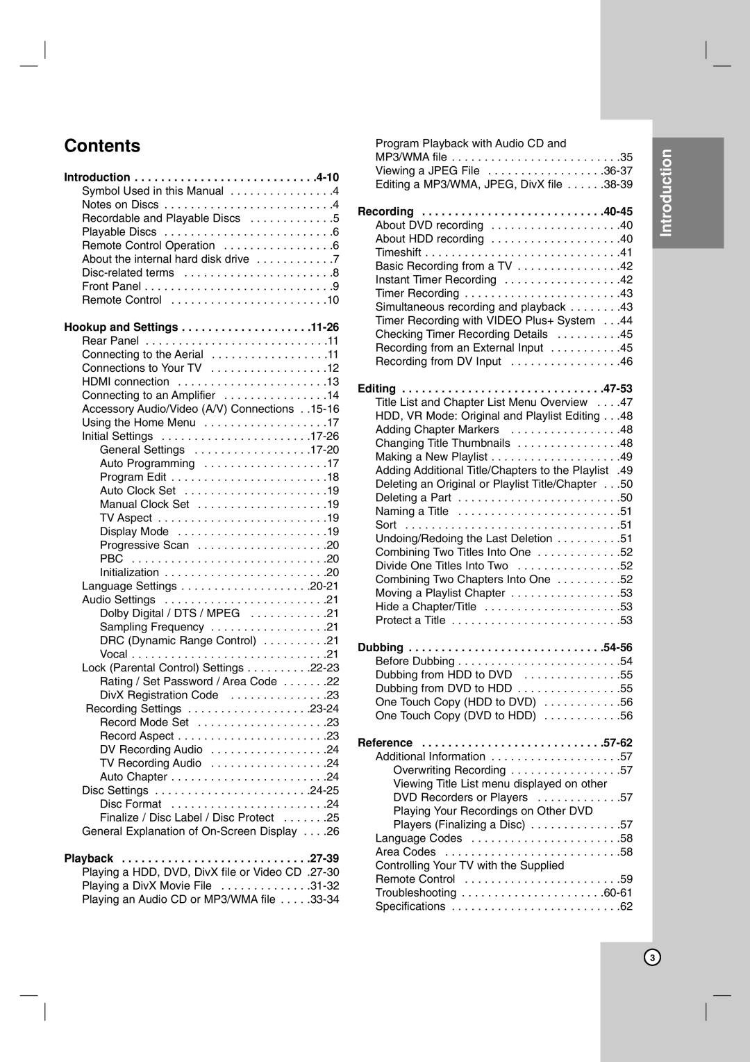 LG Electronics RH7900H owner manual Contents 