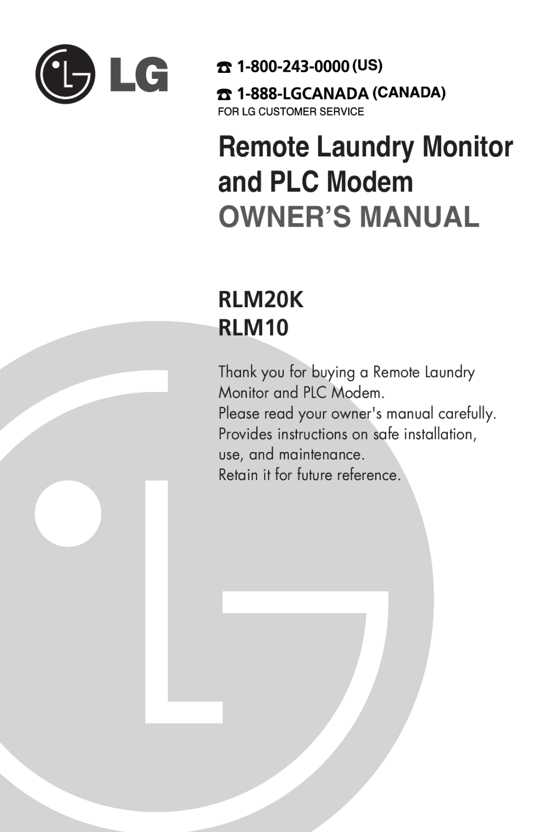 LG Electronics RLM10, RLM20K owner manual PLC Modem 