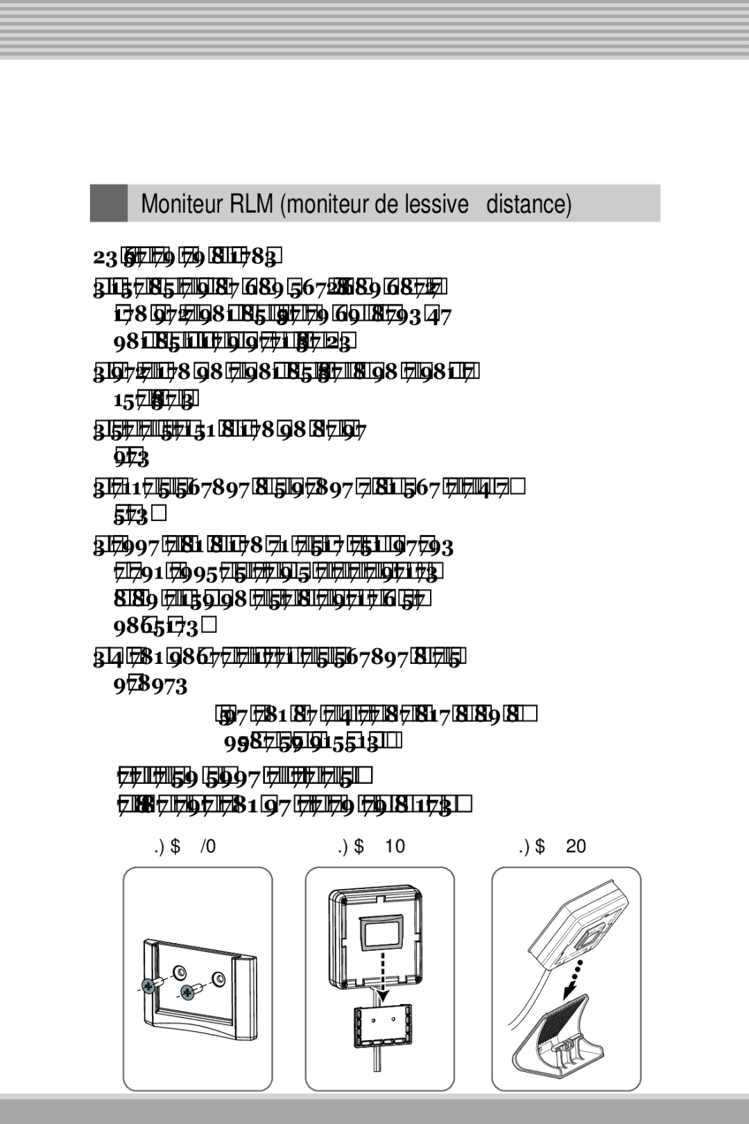 LG Electronics RLM20K, RLM10 owner manual Moniteur RLM moniteur de lessive à distance, Déballer les pièces du moniteur 