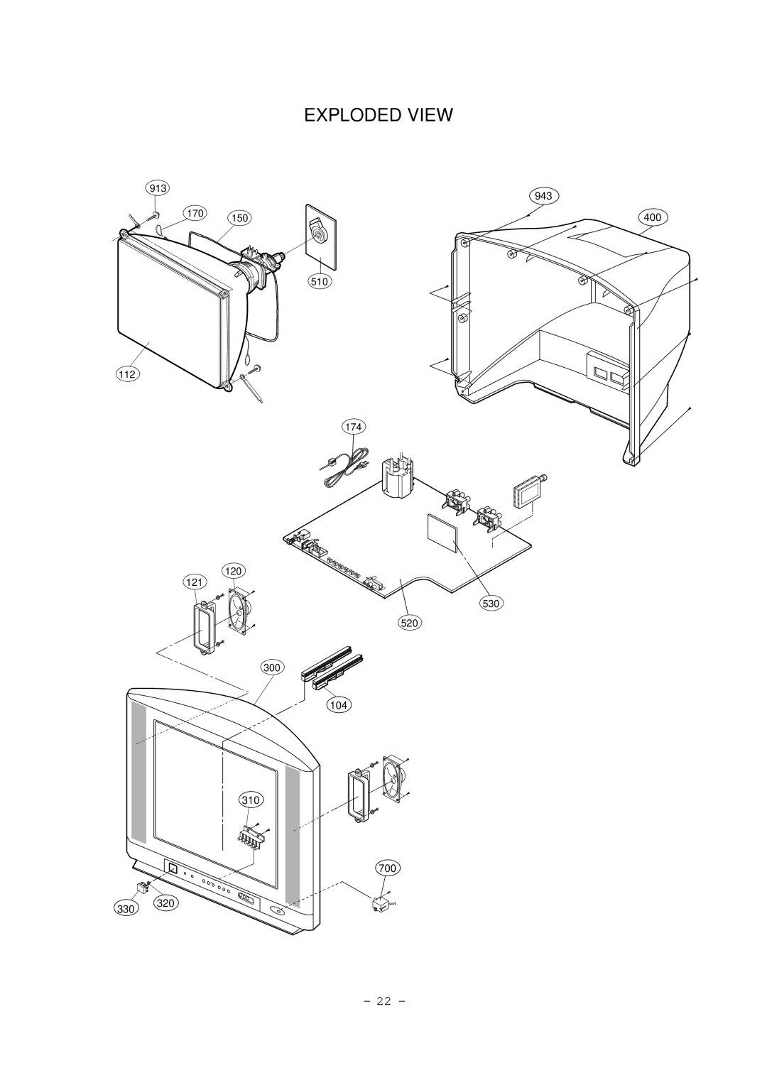 LG Electronics RT-29FB50VB/VE, RT-29FB50RB service manual Exploded View 