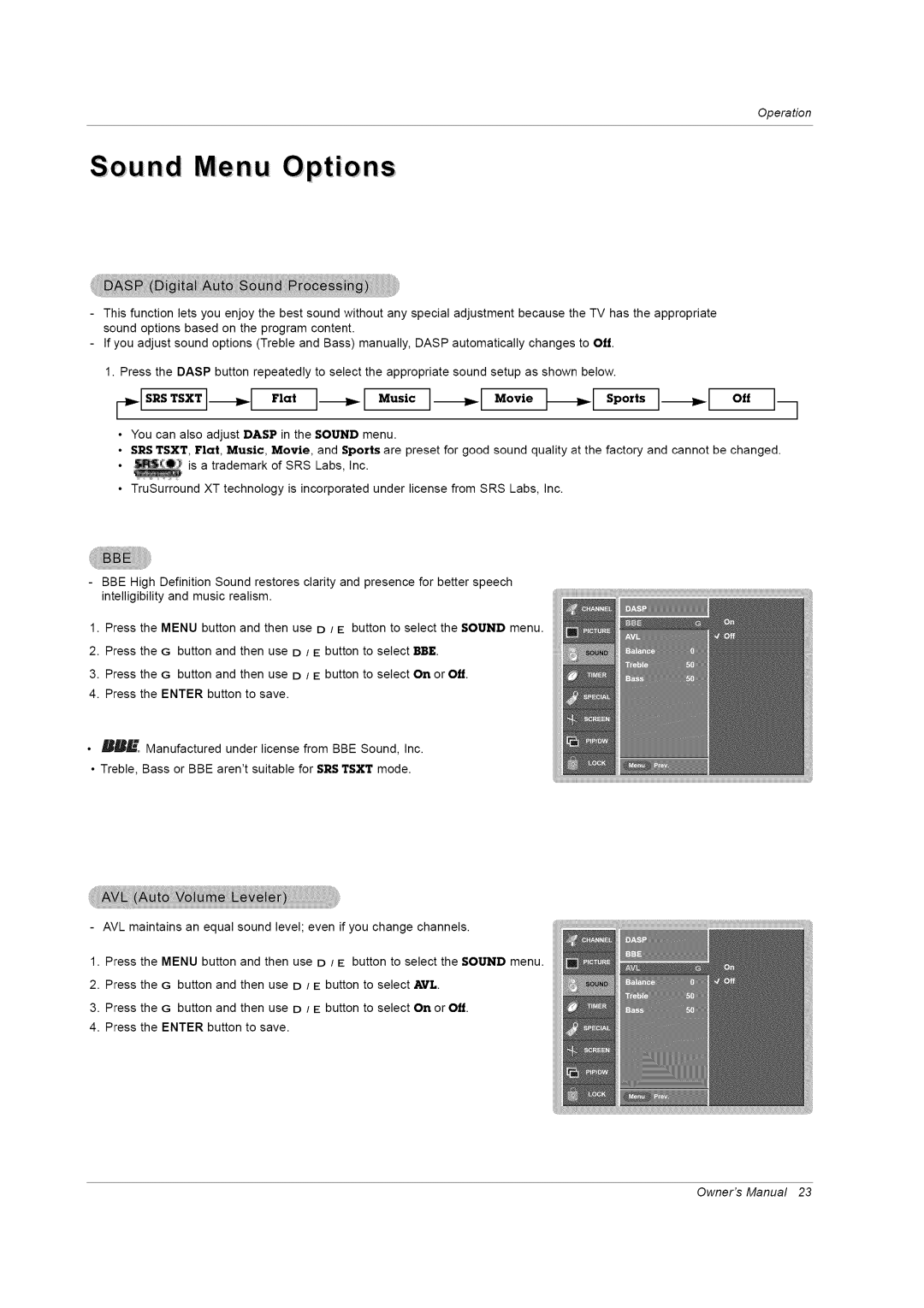 LG Electronics RU-42PZ61/71 manual Ot I--- ,,u,ic Spo,t,I- 1 o,, 1 