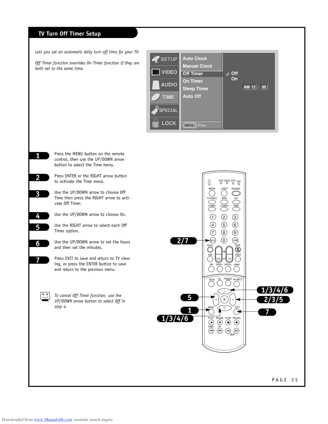 LG Electronics ru-44sz80l owner manual TV Turn Off Timer Setup 