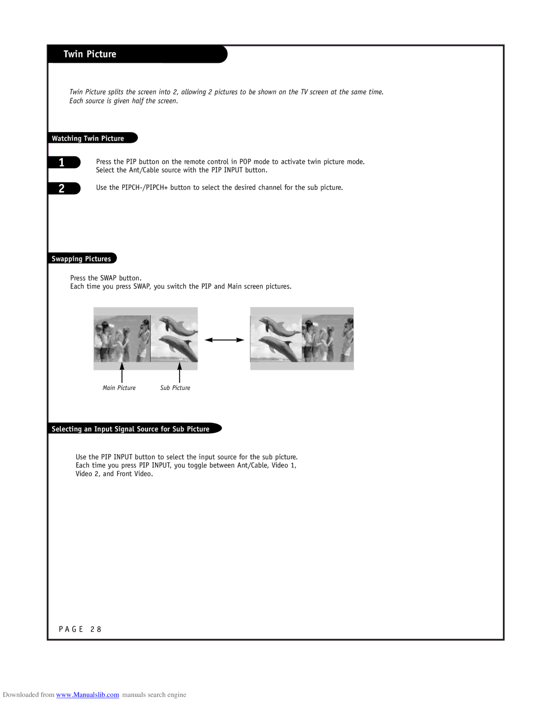 LG Electronics RU-48SZ40 owner manual Watching Twin Picture 