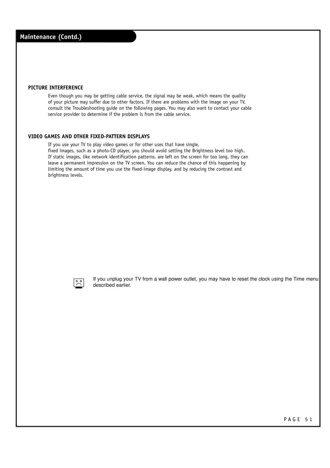 LG Electronics RU-48SZ40 owner manual Maintenance Contd, Picture Interference 