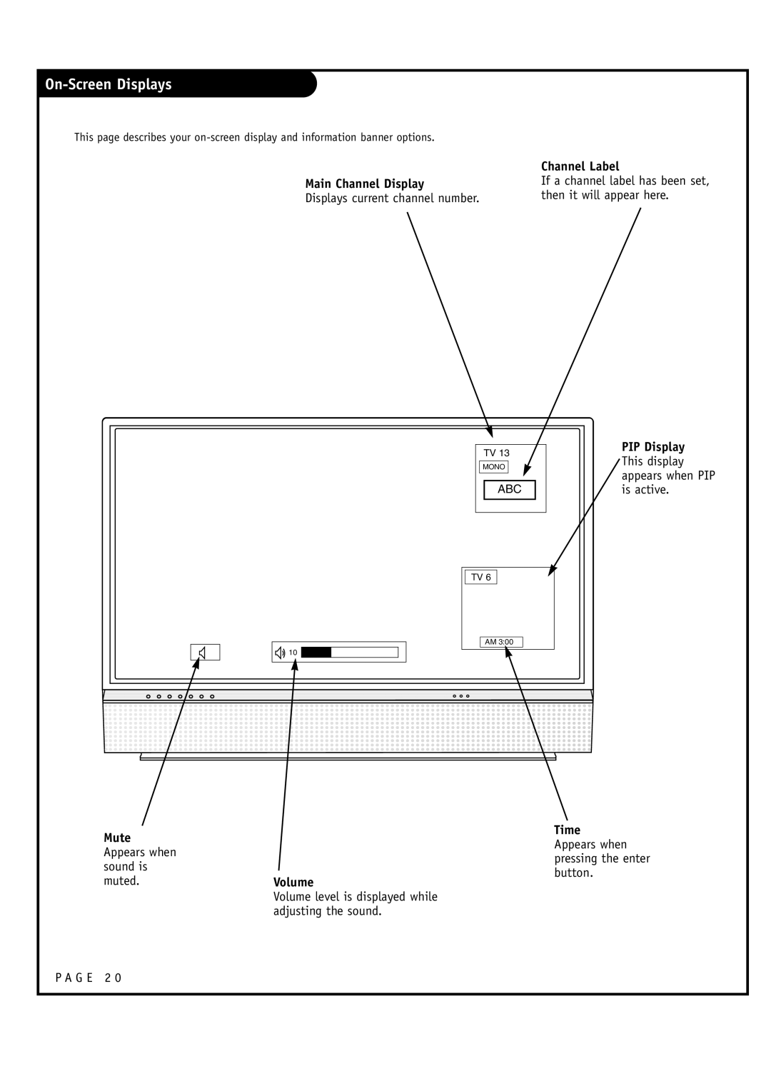 LG Electronics RU-52SZ53D, RU-44SZ63D owner manual On-Screen Displays, If a channel label has been set 