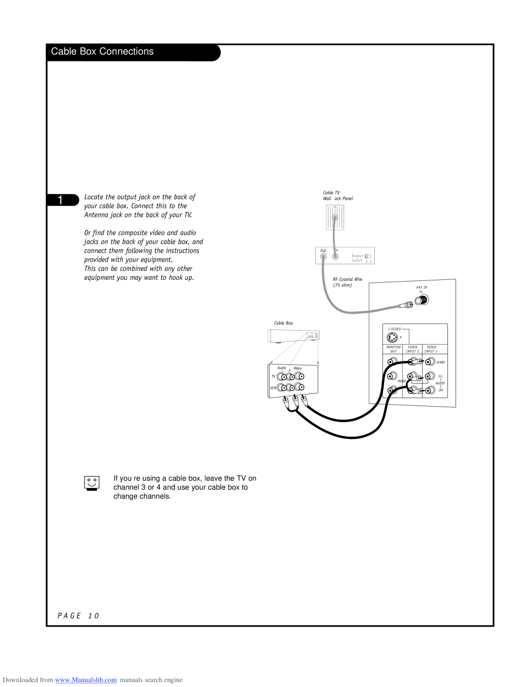 LG Electronics RU-52SZ53D owner manual Cable Box Connections, Your cable box. Connect this to 