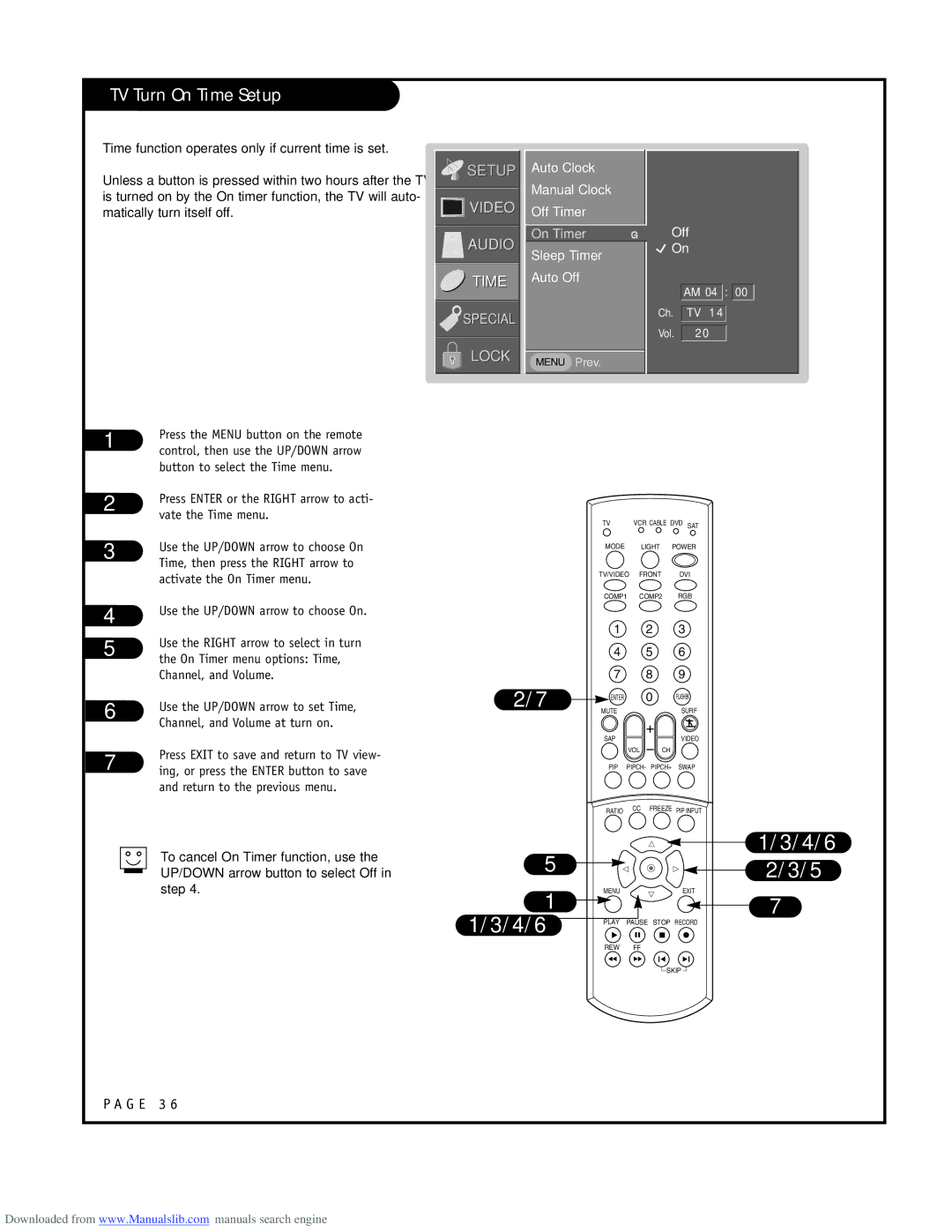 LG Electronics RU-52SZ53D owner manual TV Turn On Time Setup, Auto Clock Manual Clock Off Timer, Sleep Timer Auto Off 