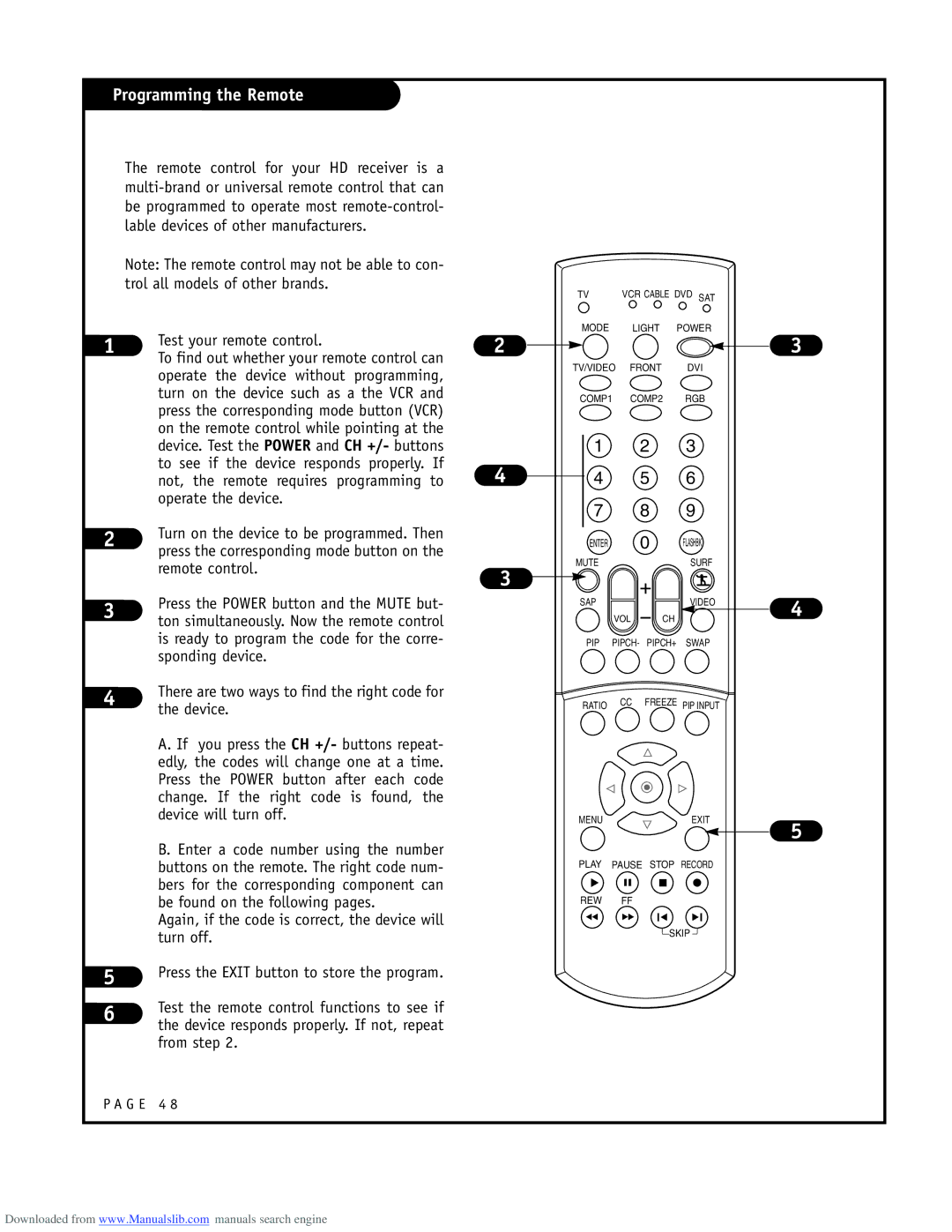 LG Electronics RU-52SZ53D owner manual Programming the Remote, Test your remote control 