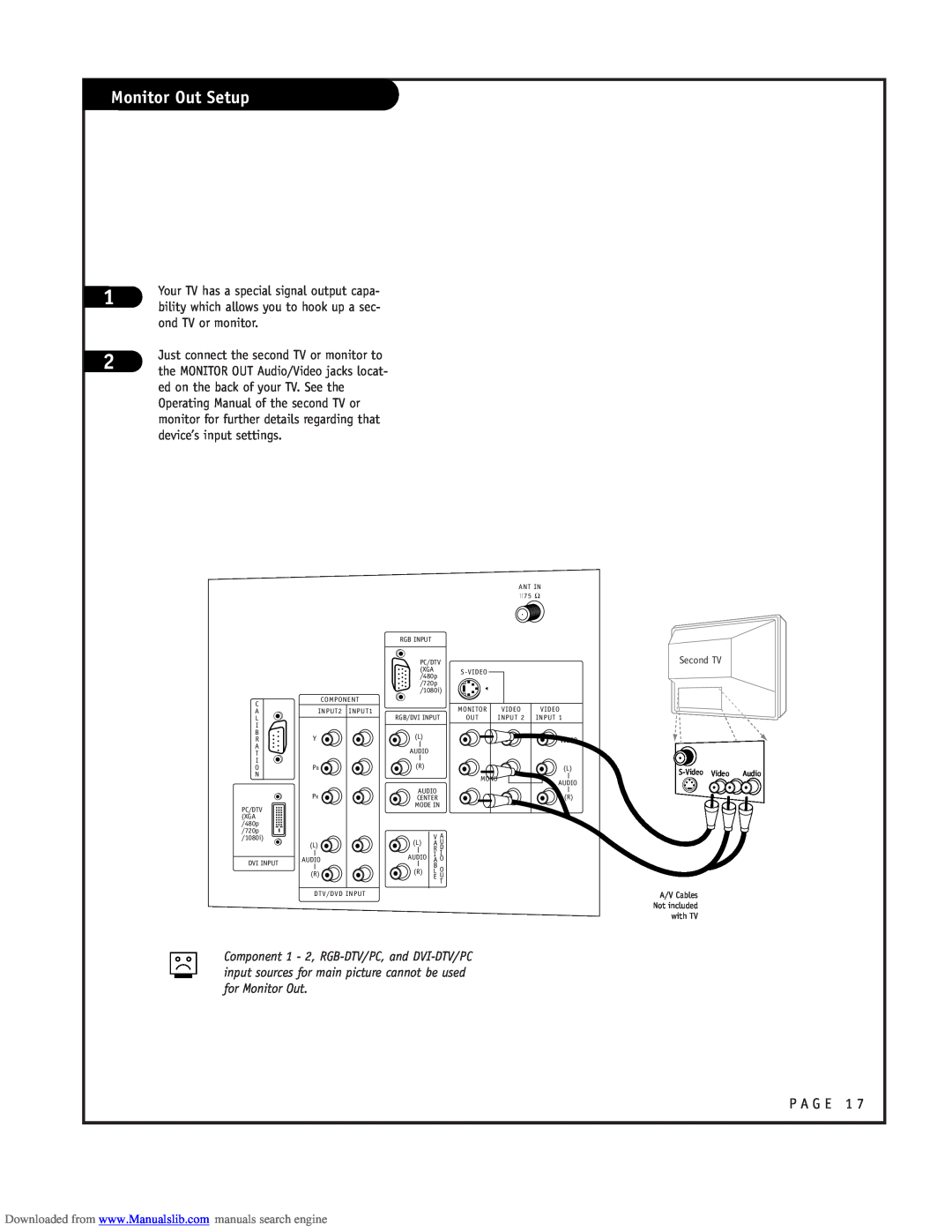 LG Electronics RU-52SZ53D owner manual Monitor Out Setup, Second TV 