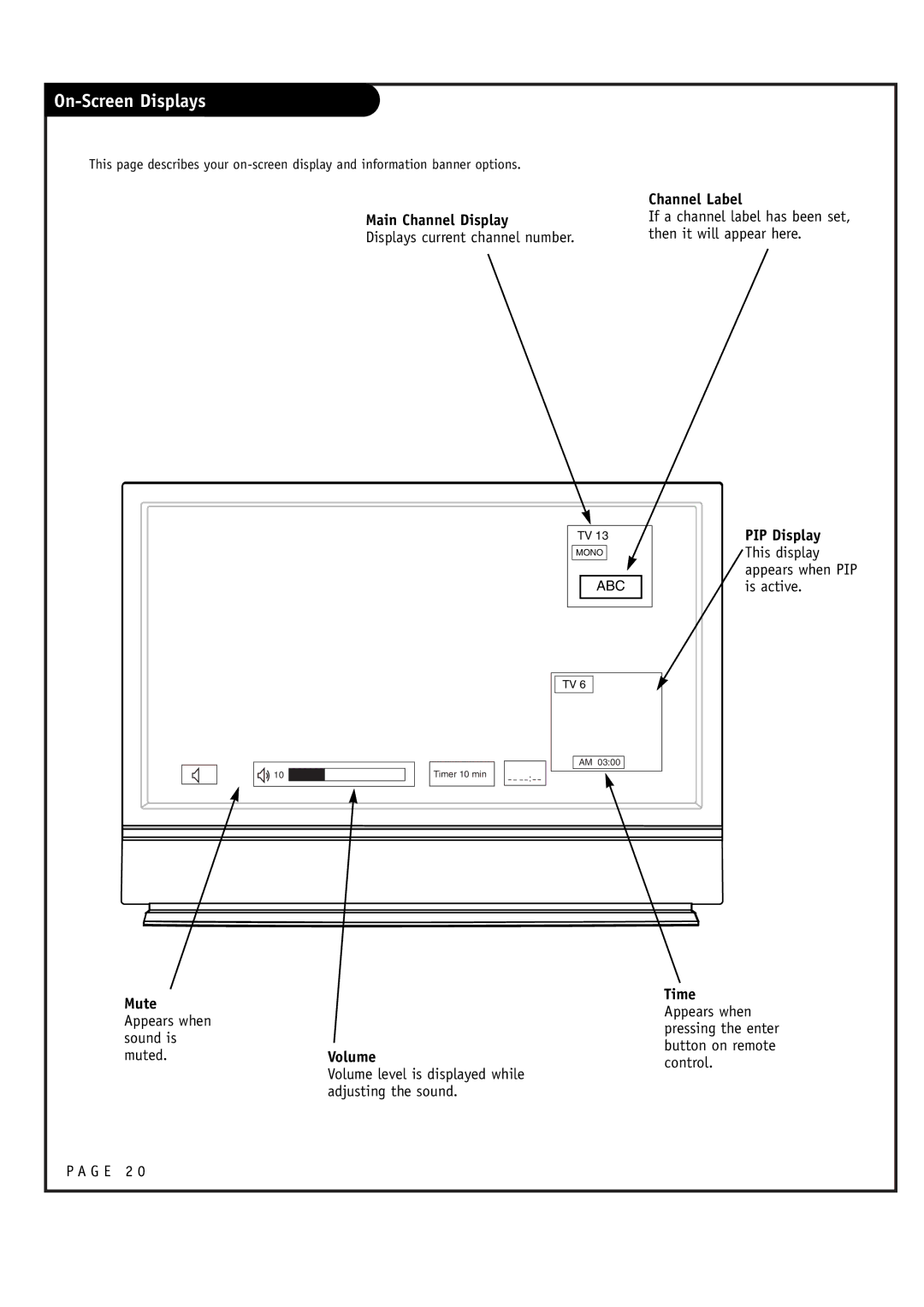 LG Electronics RU-52SZ61D, RU-44SZ61D owner manual On-Screen Displays, If a channel label has been set 