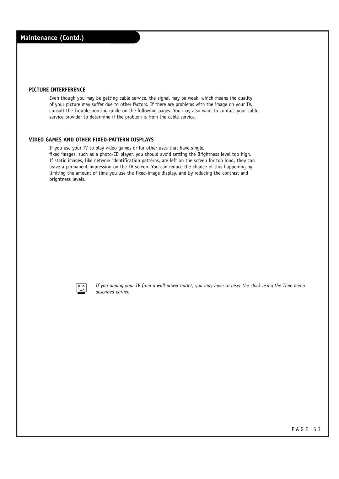 LG Electronics RU-44SZ61D, RU-52SZ61D owner manual Maintenance Contd, Picture Interference 