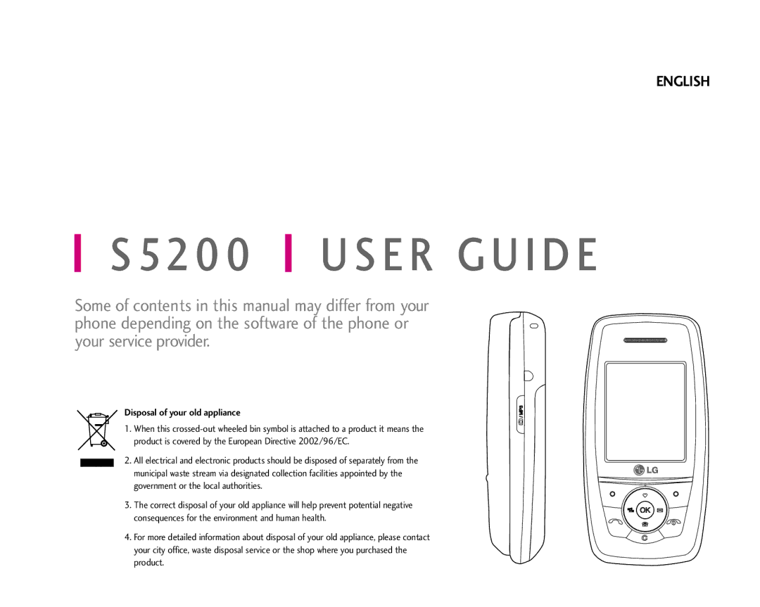 LG Electronics S5200 manual User Guide 