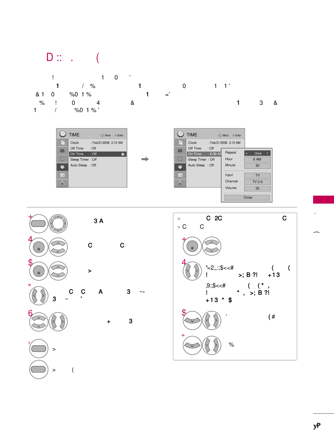 LG Electronics SAC30708022 owner manual Auto ON/OFF Time Setting, Select Off time or On time, Turn-on 