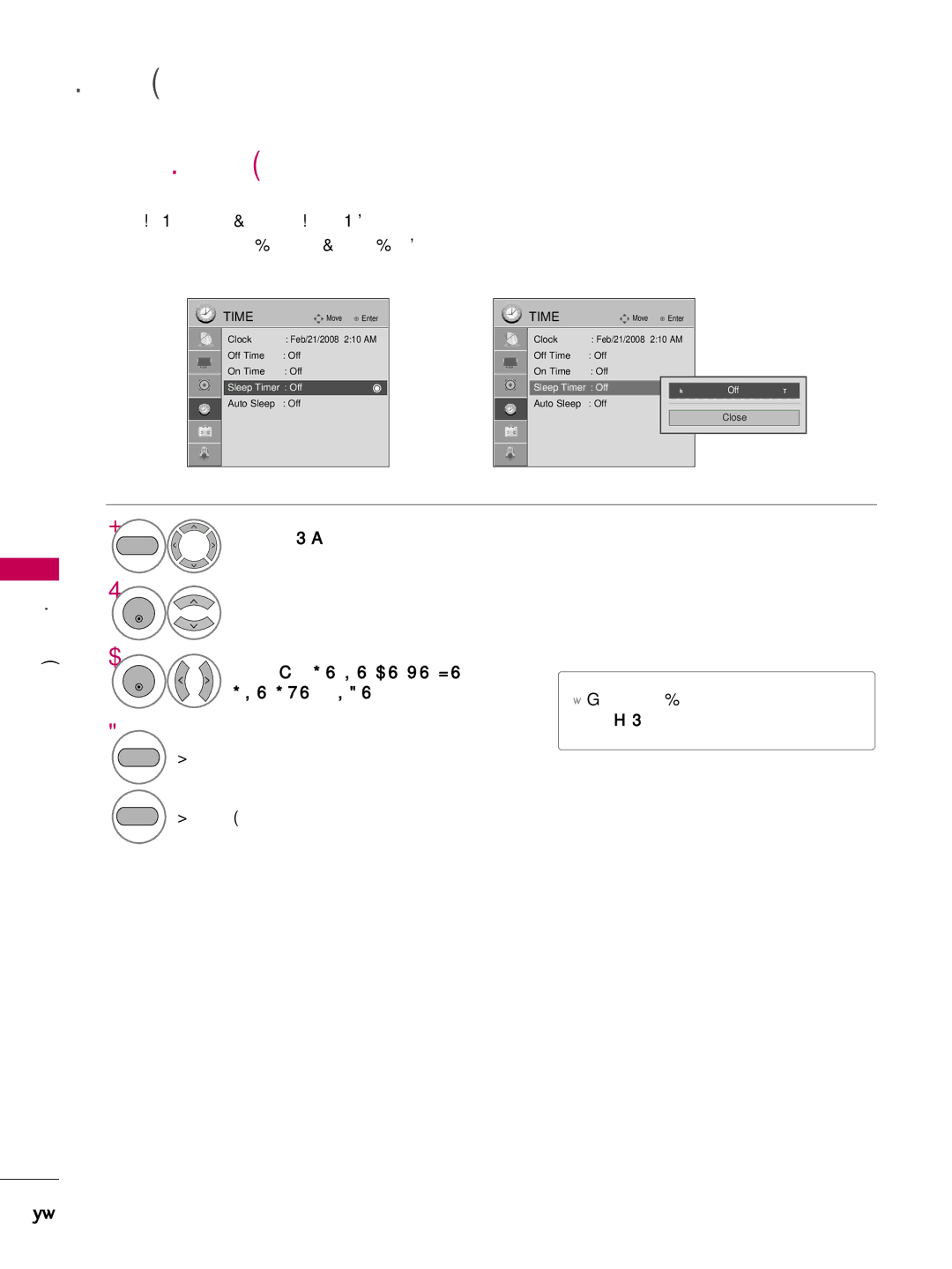 LG Electronics SAC30708022 Sleep Timer Setting, Sleep Time turns the TV off at the preset time, Sleep Timer Off 