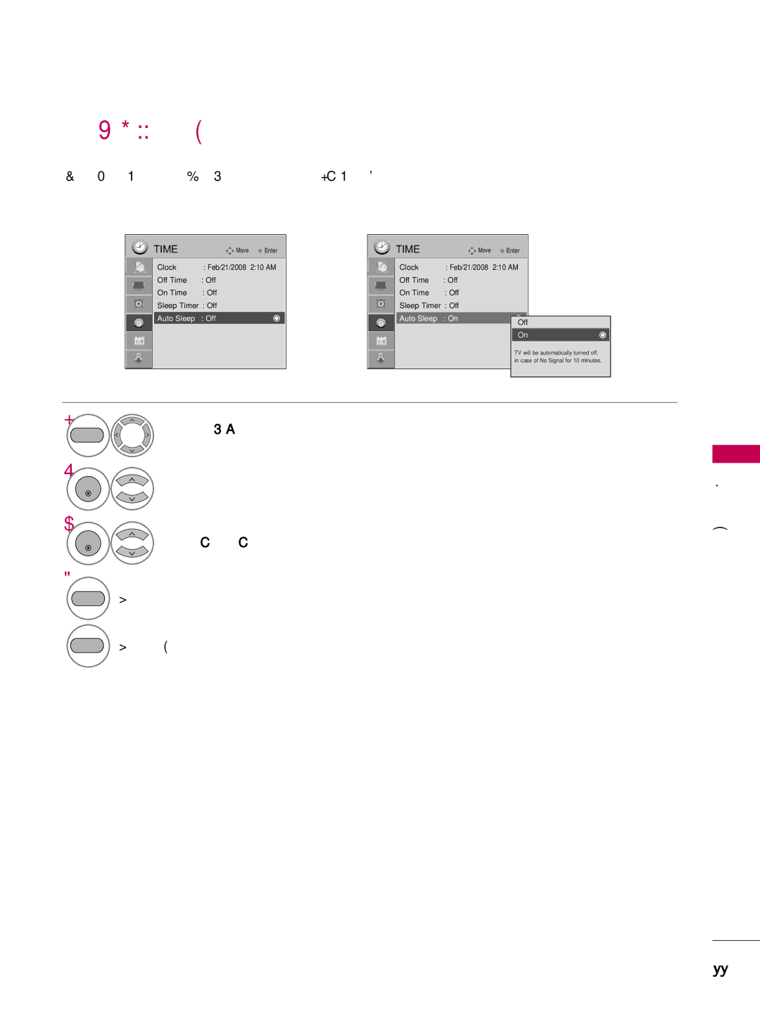 LG Electronics SAC30708022 owner manual Auto SHUT-OFF Setting, Auto Sleep Off 