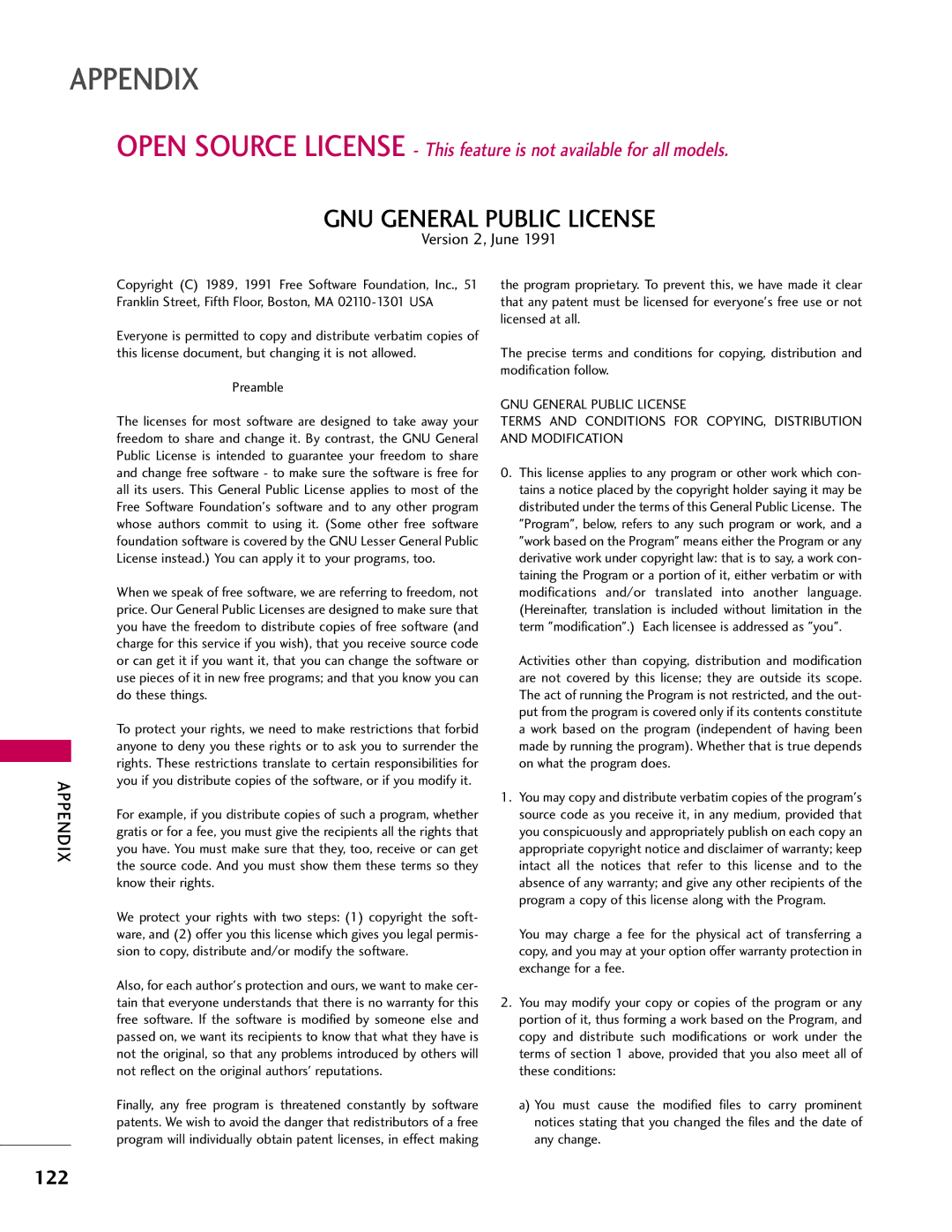 LG Electronics 42LH40, SAC33601903, 37LH55, 37LH40, 37LH41, 32LH40, 32LH41, 32CL40 GNU General Public License, Version 2, June 