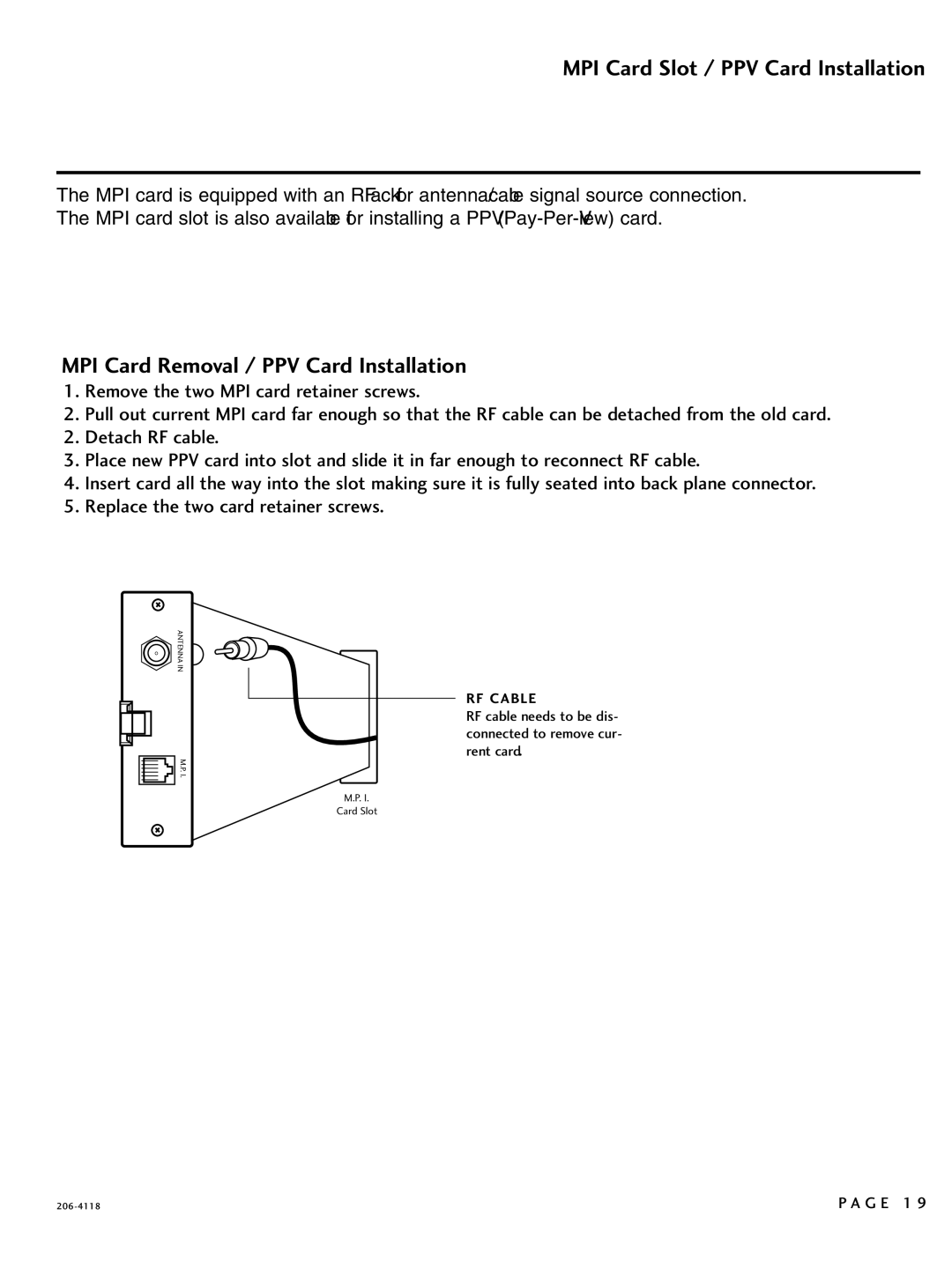 LG Electronics 32LH240H, SAC34026004, 42LH255H, 42LH260H, 37LH250H, 37LH260H, 37LH255H MPI Card Slot / PPV Card Installation 