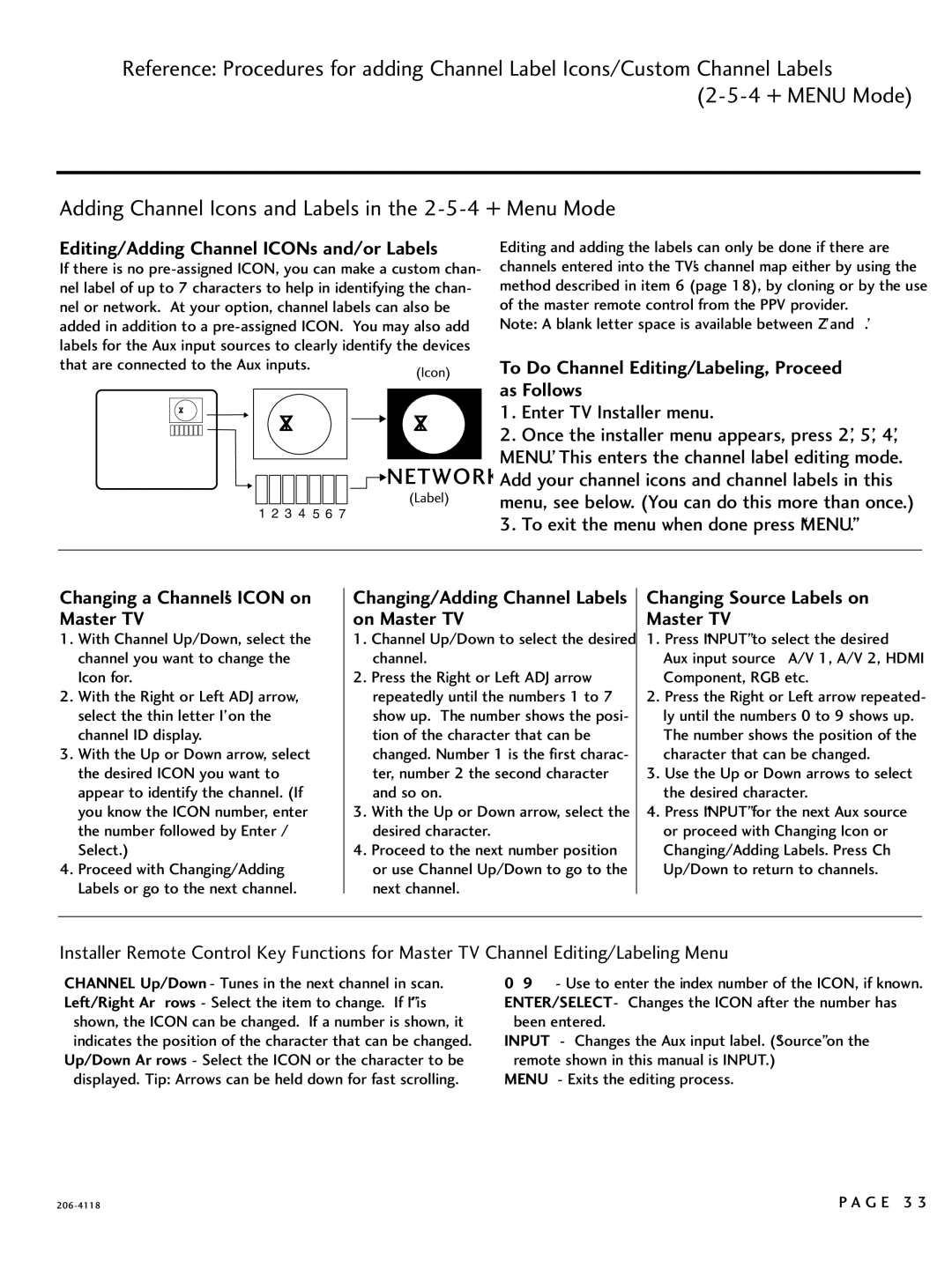 LG Electronics 42LH260H, SAC34026004, 42LH255H, 37LH250H, 37LH260H Adding Channel Icons and Labels in the 2-5-4 + Menu Mode 