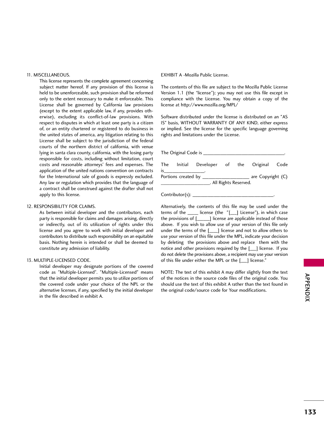 LG Electronics sac34134202 (1004-rev02) owner manual 133, Miscellaneous 