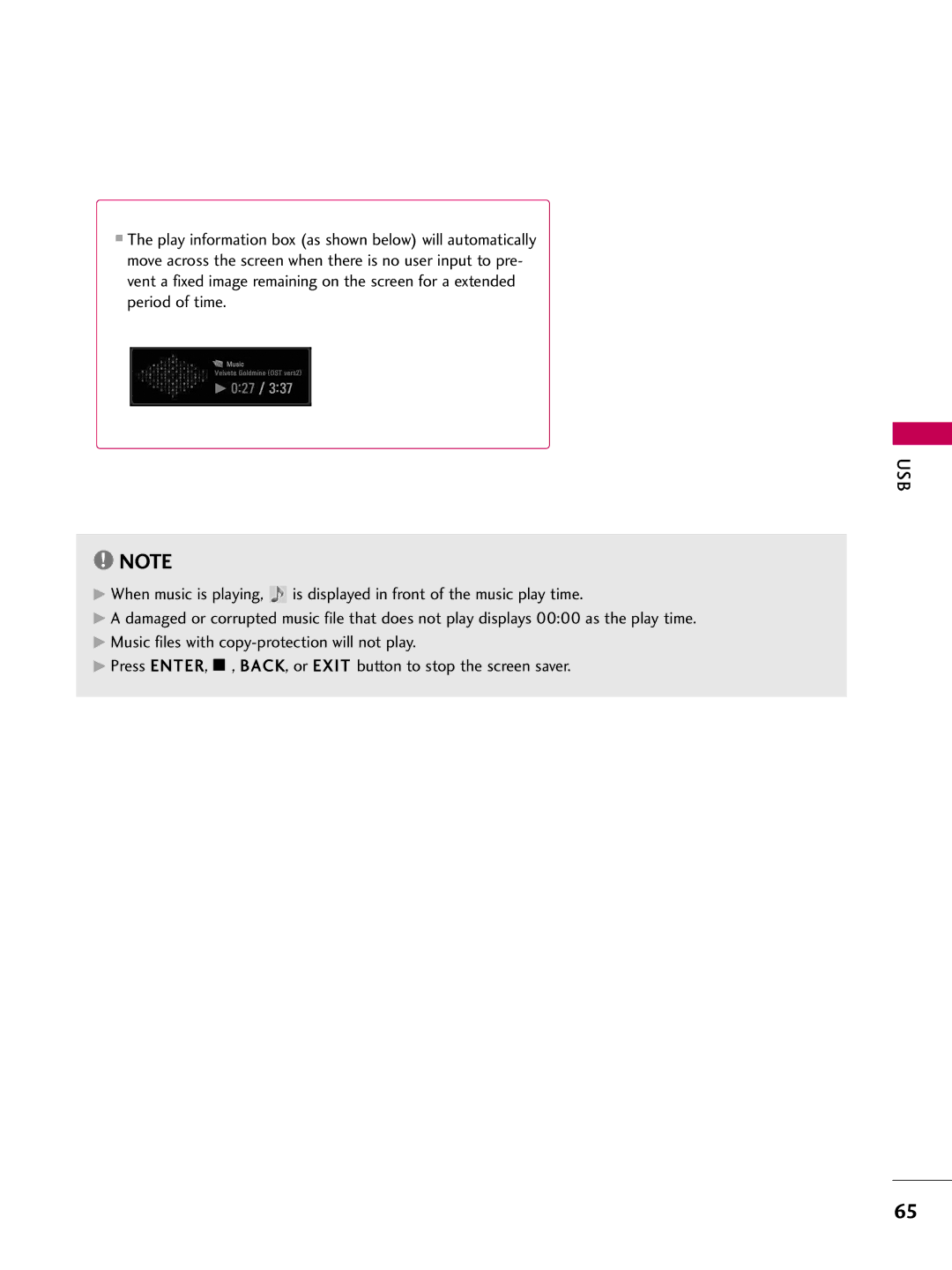 LG Electronics sac34134202 (1004-rev02) owner manual Usb 