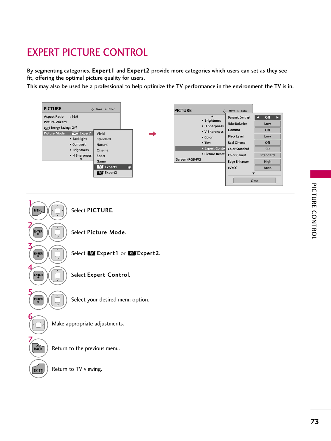 LG Electronics sac34134202 (1004-rev02) owner manual Expert Picture Control 