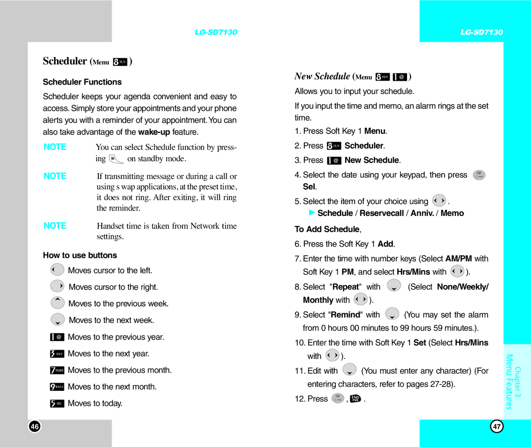 LG Electronics SD7130 user manual Scheduler Menu, New Schedule Menu 