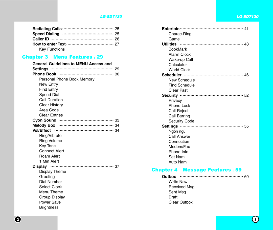 LG Electronics SD7130 user manual Redialing Calls … … … … … … … … … … … … …, How to enter Text … … … … … … … … … … … … 