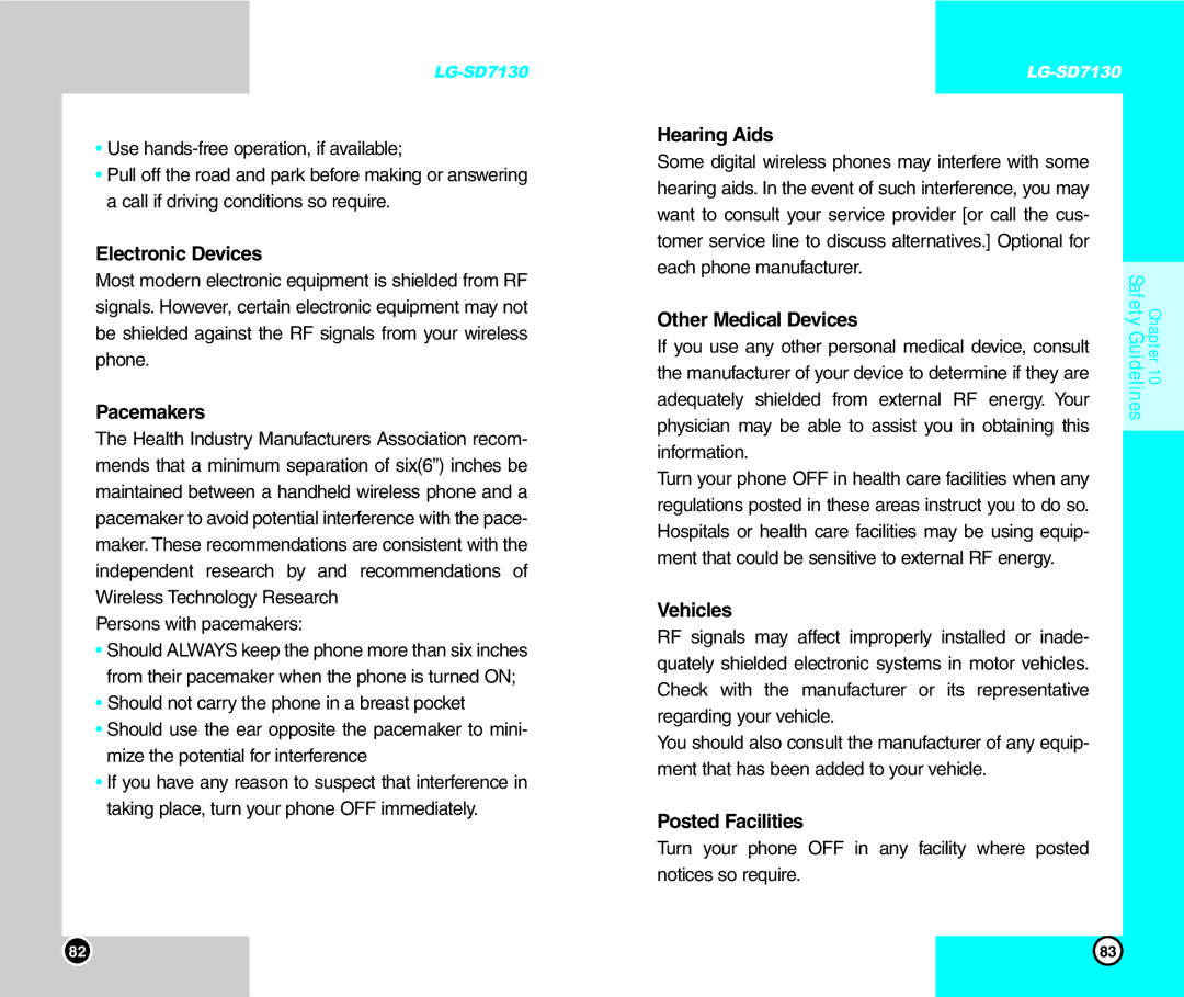 LG Electronics SD7130 user manual Electronic Devices 