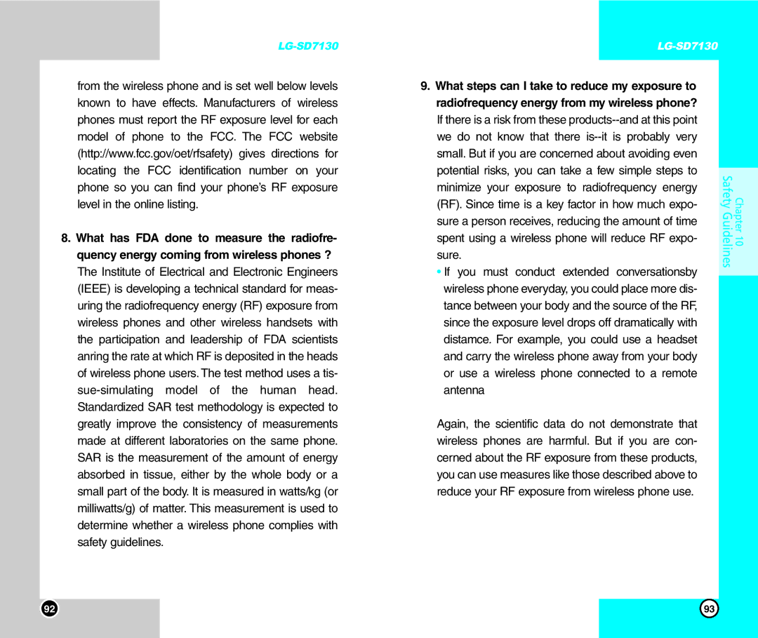 LG Electronics SD7130 user manual Safety Guidelines 