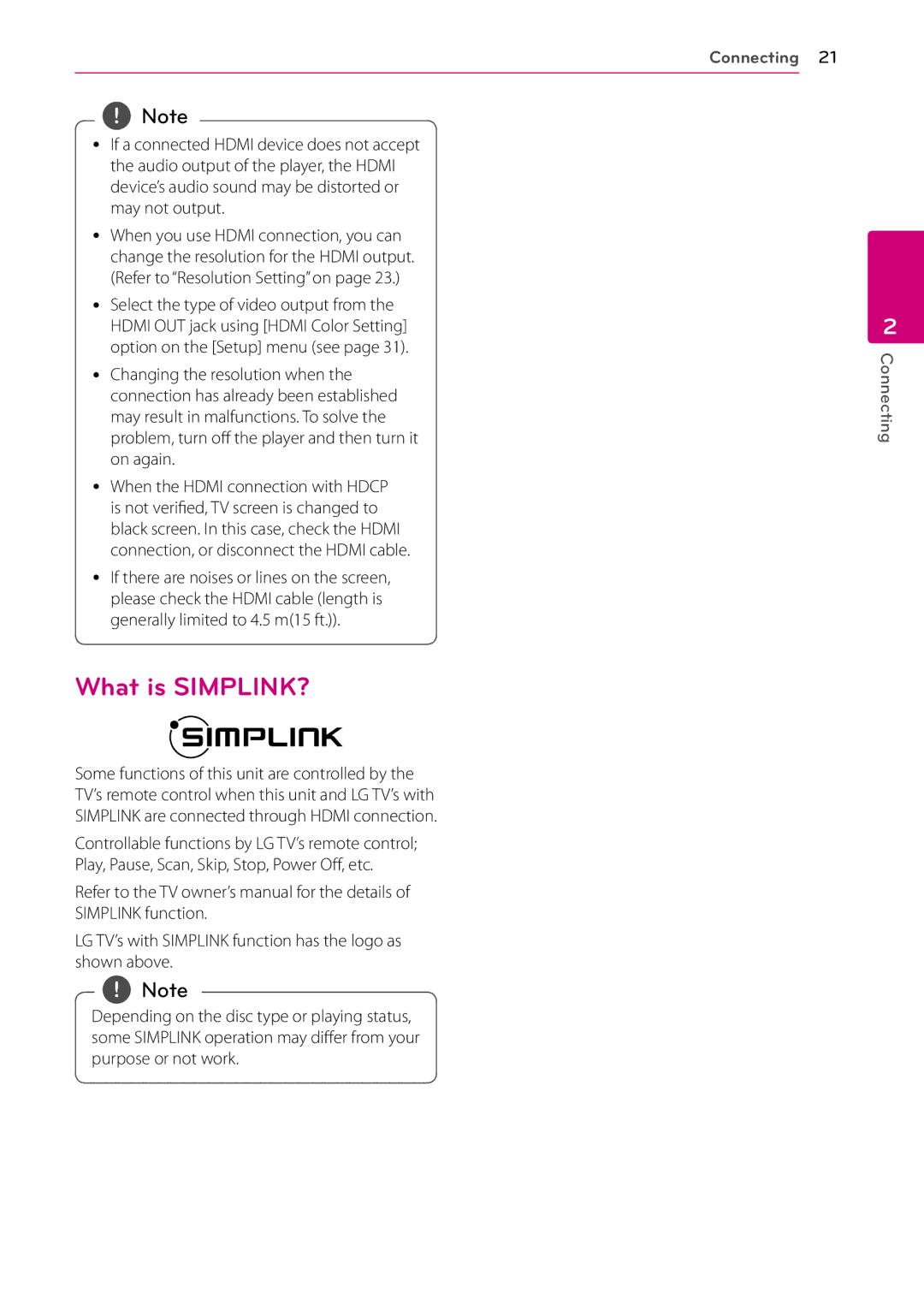 LG Electronics SH96SB-C, SH96TA-S, HB906TA What is SIMPLINK?, LG TV’s with Simplink function has the logo as shown above 