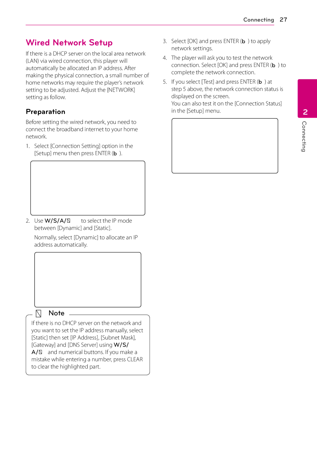 LG Electronics SH96TA-W, SH96TA-S, SH96SB-C, HB906TA owner manual Wired Network Setup, Preparation 