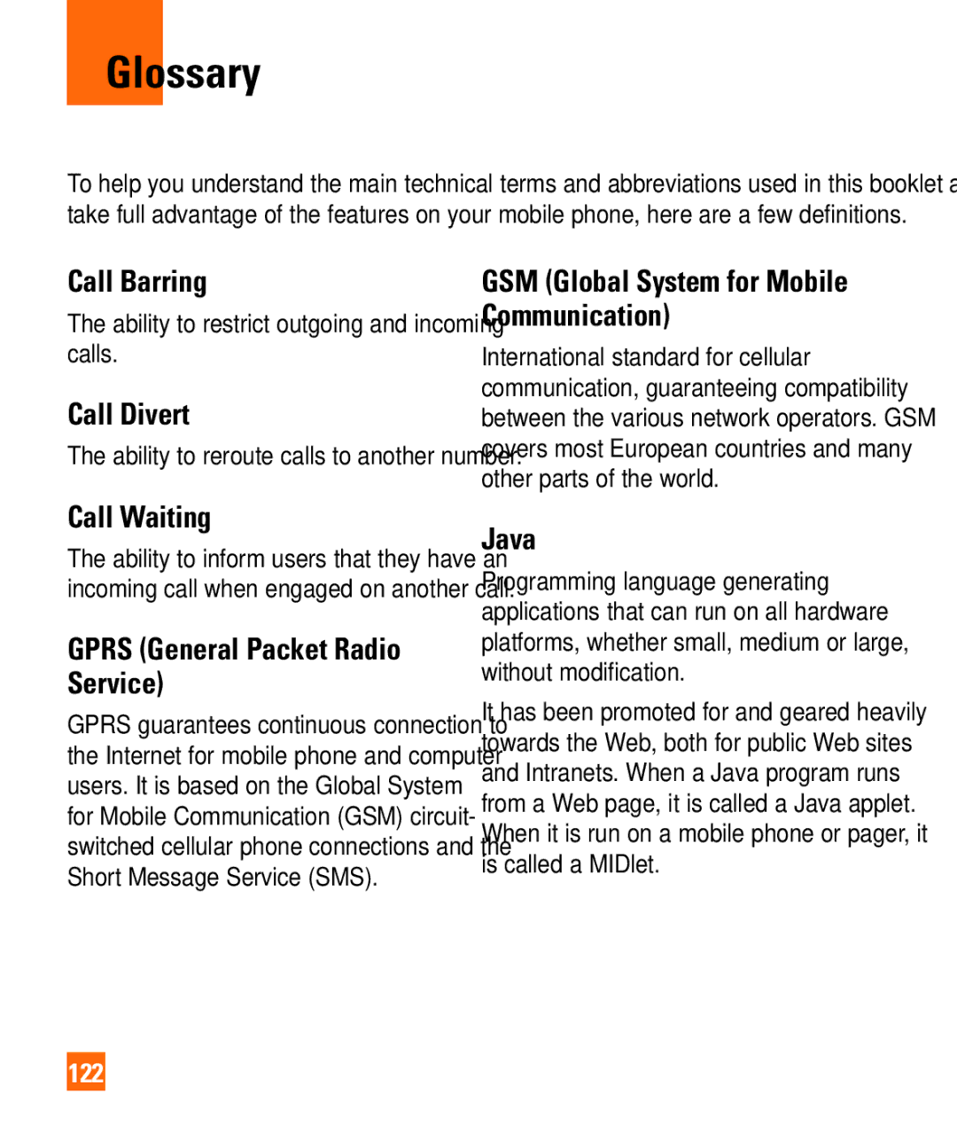 LG Electronics Shine II manual Glossary 