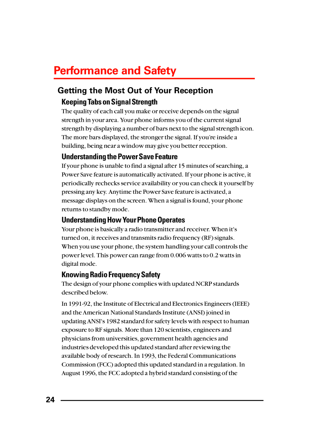 LG Electronics Sti manual Performance and Safety, Getting the Most Out of Your Reception 