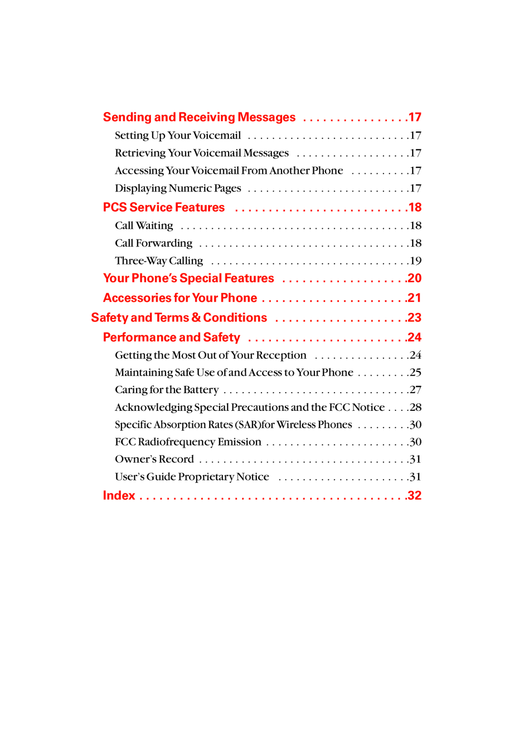 LG Electronics Sti manual PCS Service Features 