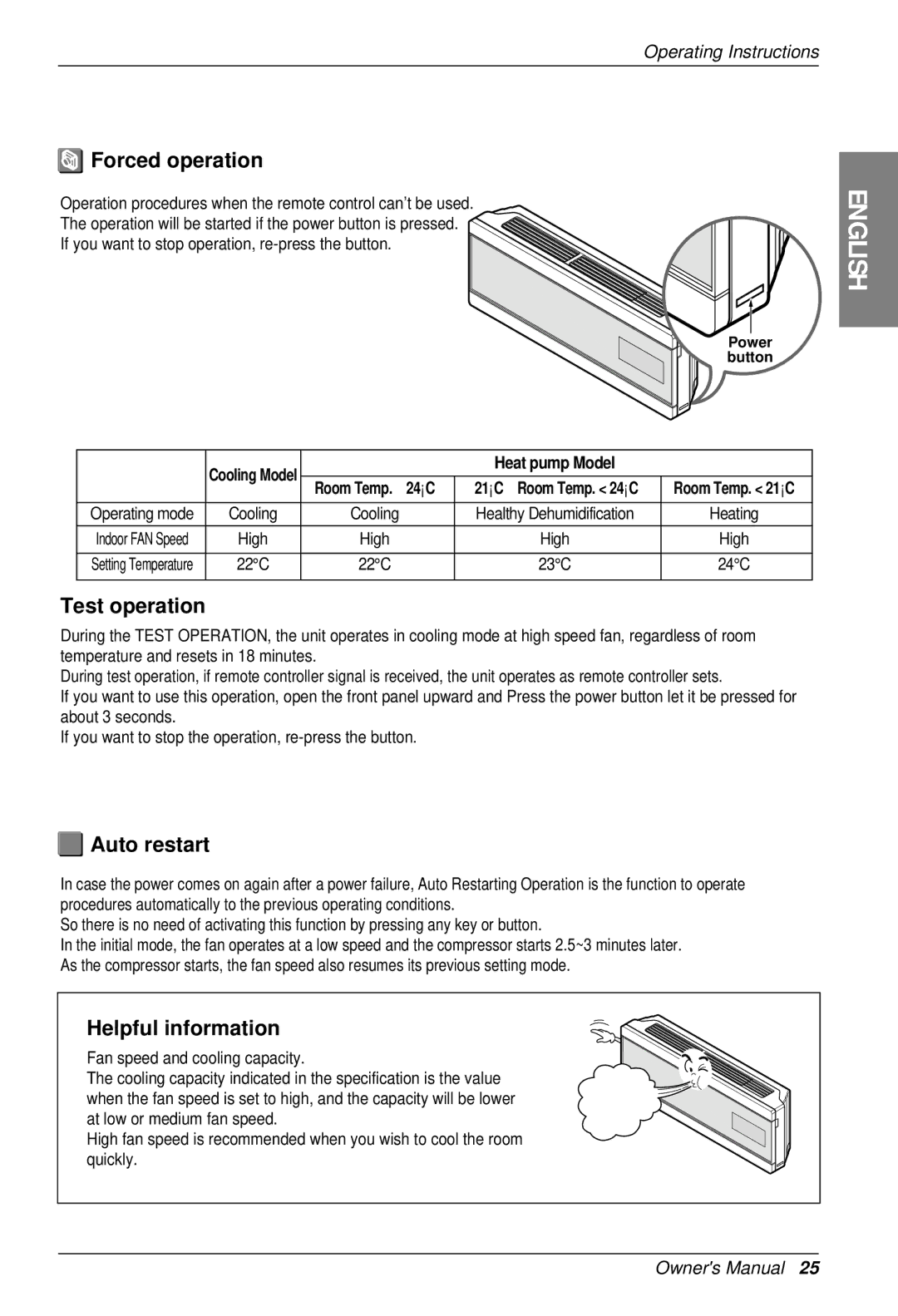 LG Electronics SU/SZ CHASSIS owner manual Forced operation, Test operation, Auto restart, Helpful information 