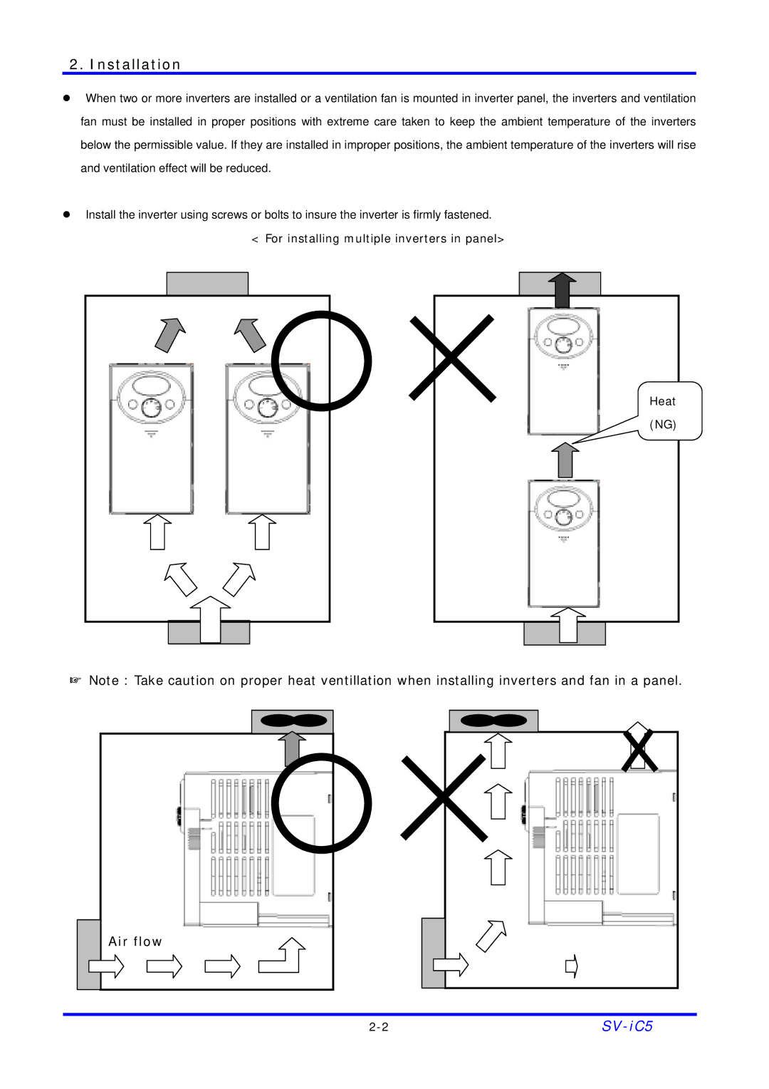 LG Electronics SV-iC5 Series manual Air flow 