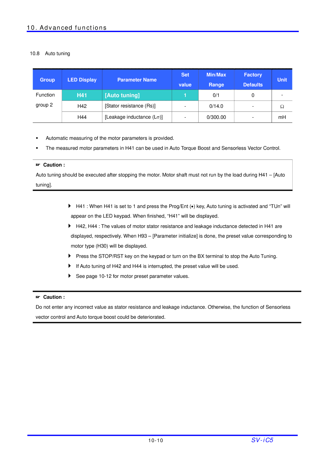 LG Electronics SV-iC5 Series manual H41 Auto tuning 